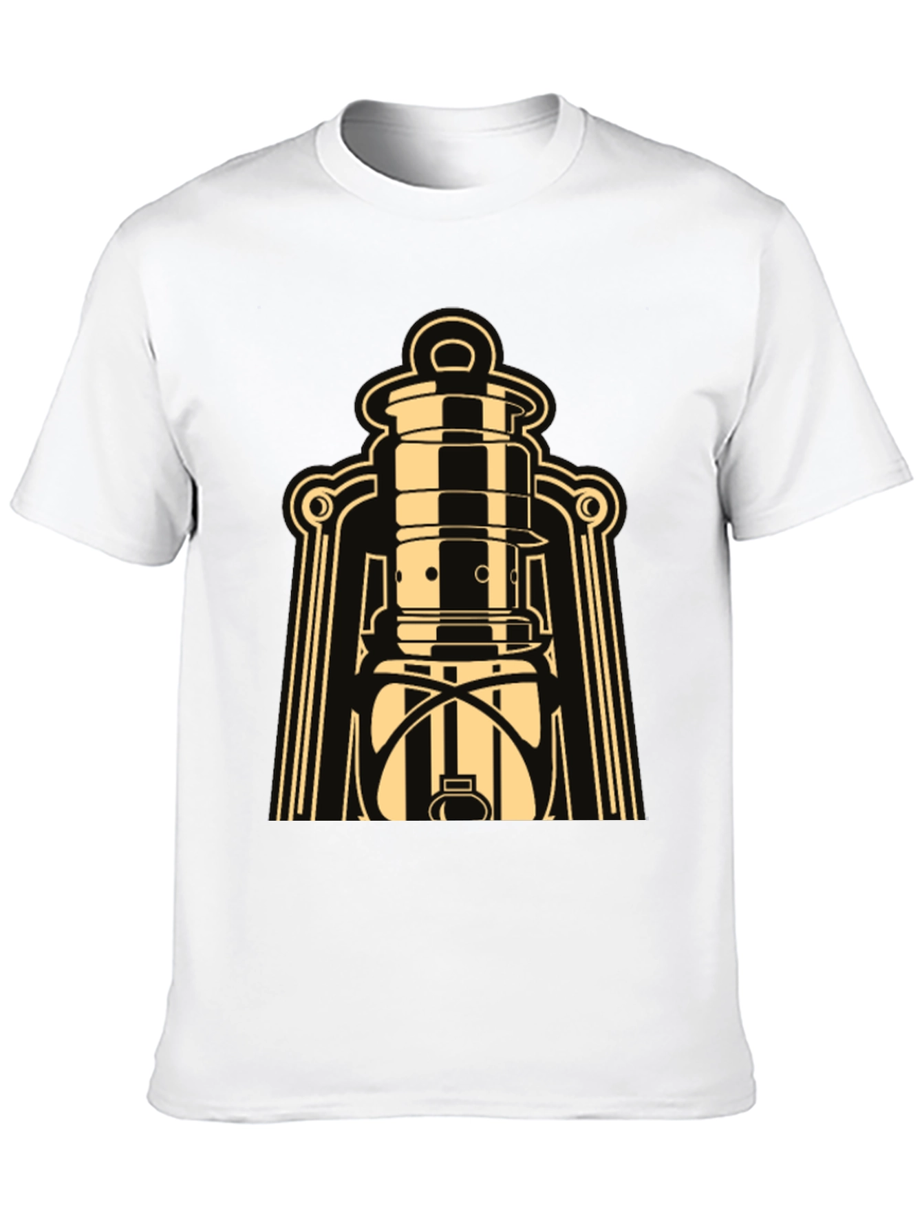 Black Vintage Lantern Graphic Tee - Retro Style view 10