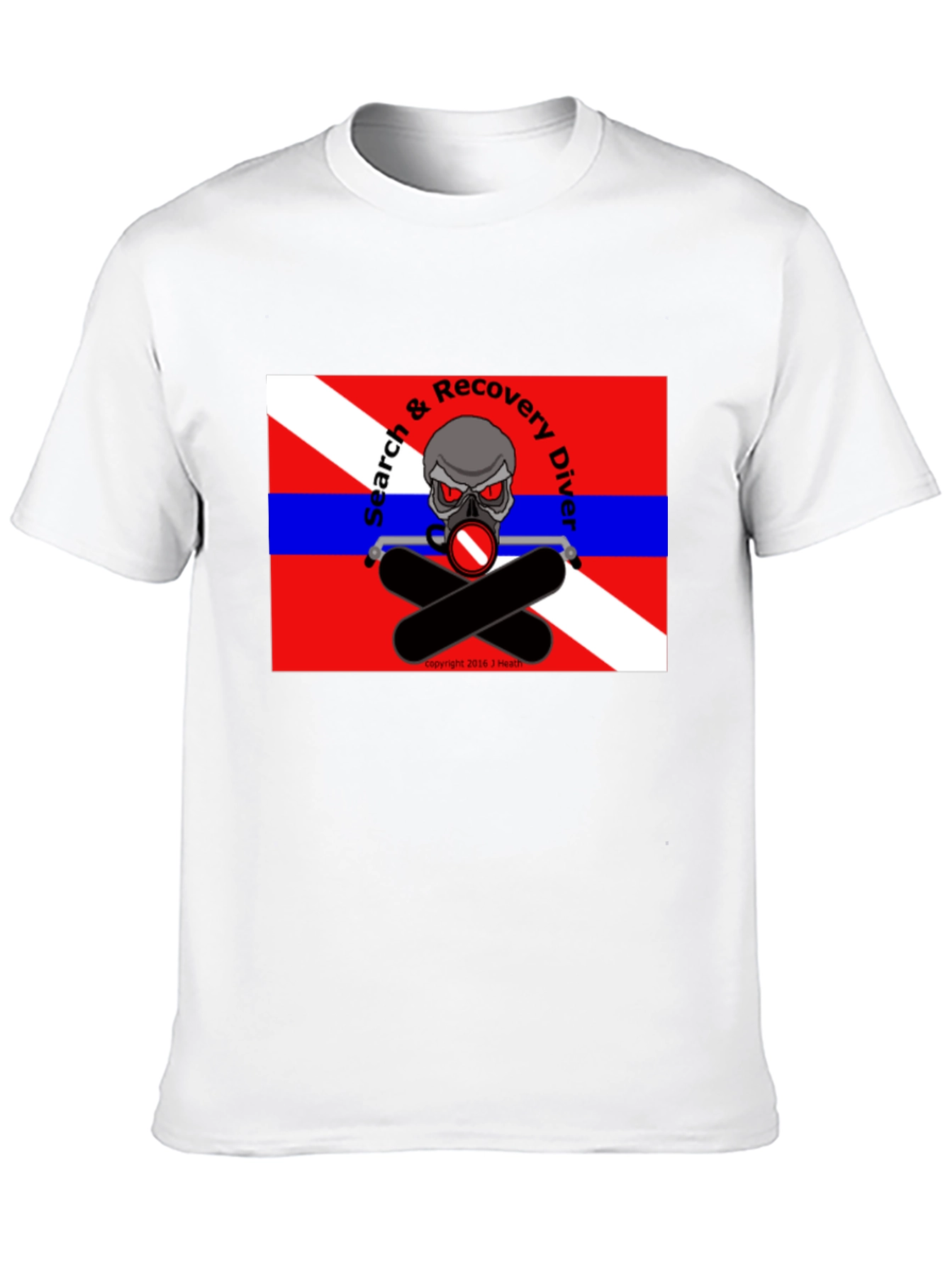 Black Search & Recovery Diver Skull T-Shirt view 10