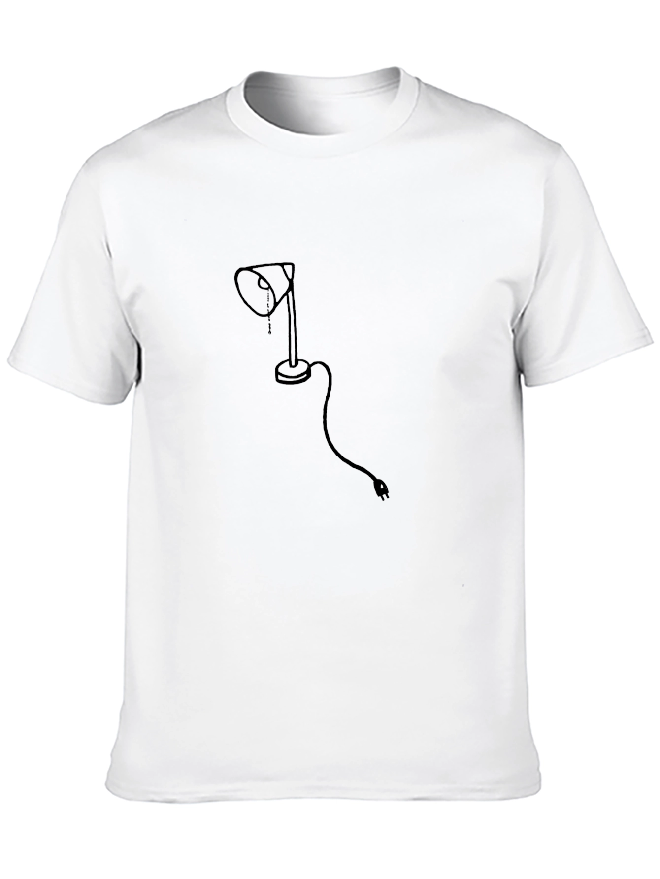 Black Minimalist Lamp Graphic Tee - Black Cotton T-Shirt view 10