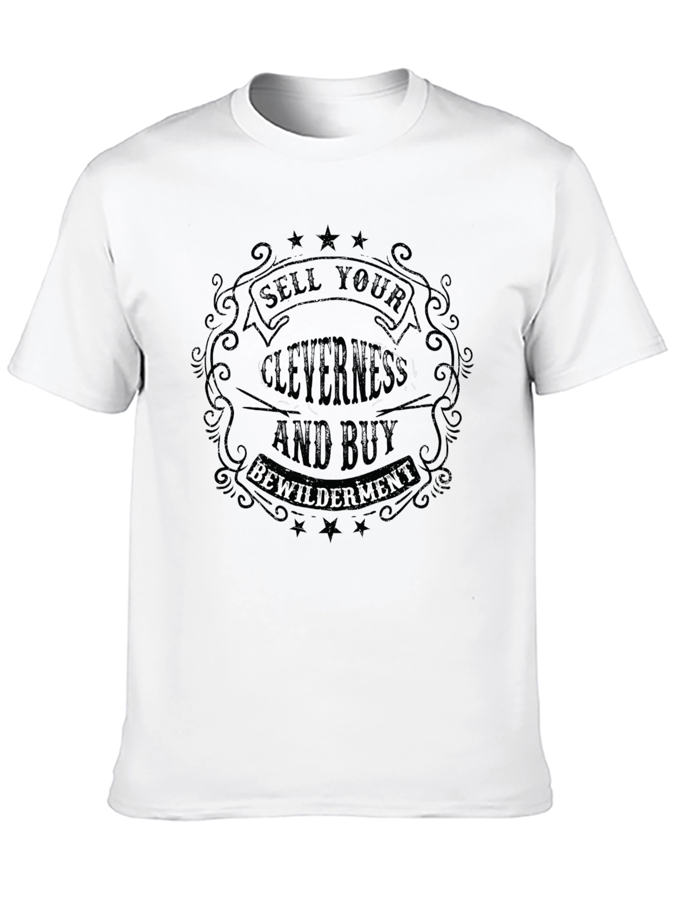 Black Sell Your Cleverness T-Shirt - Bewilderment Tee view 10