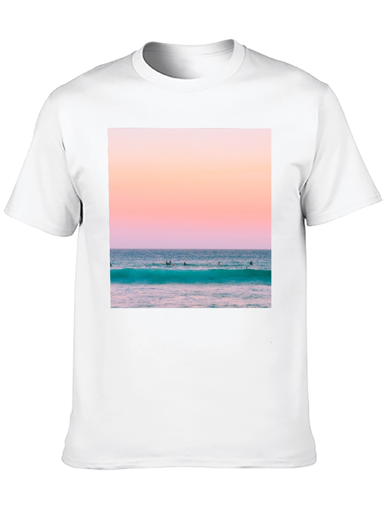 Black Sunset Ocean Wave Graphic T-Shirt view 10