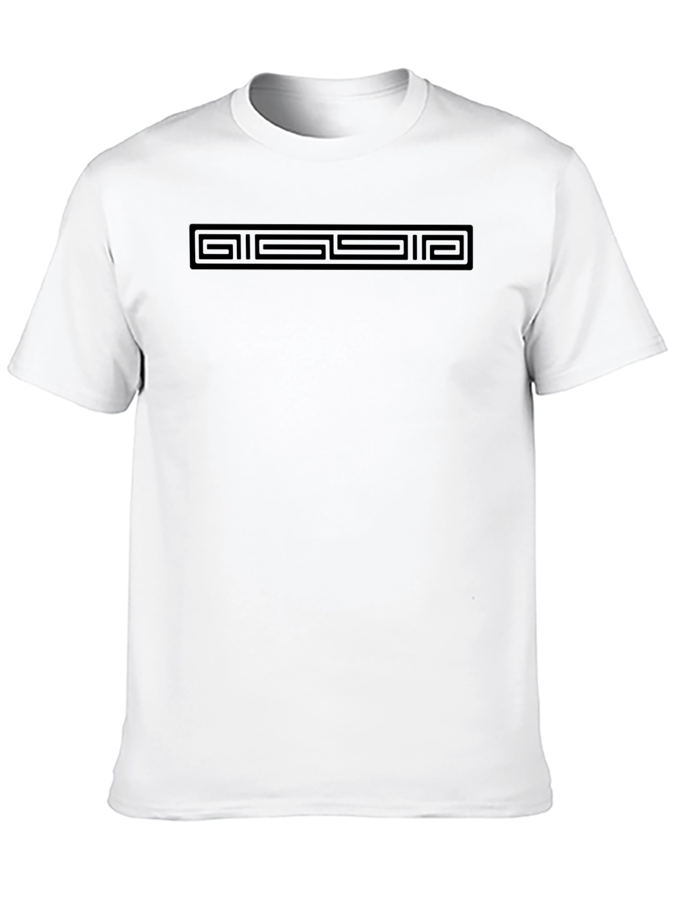 Black Geometric Design Black T-Shirt view 10