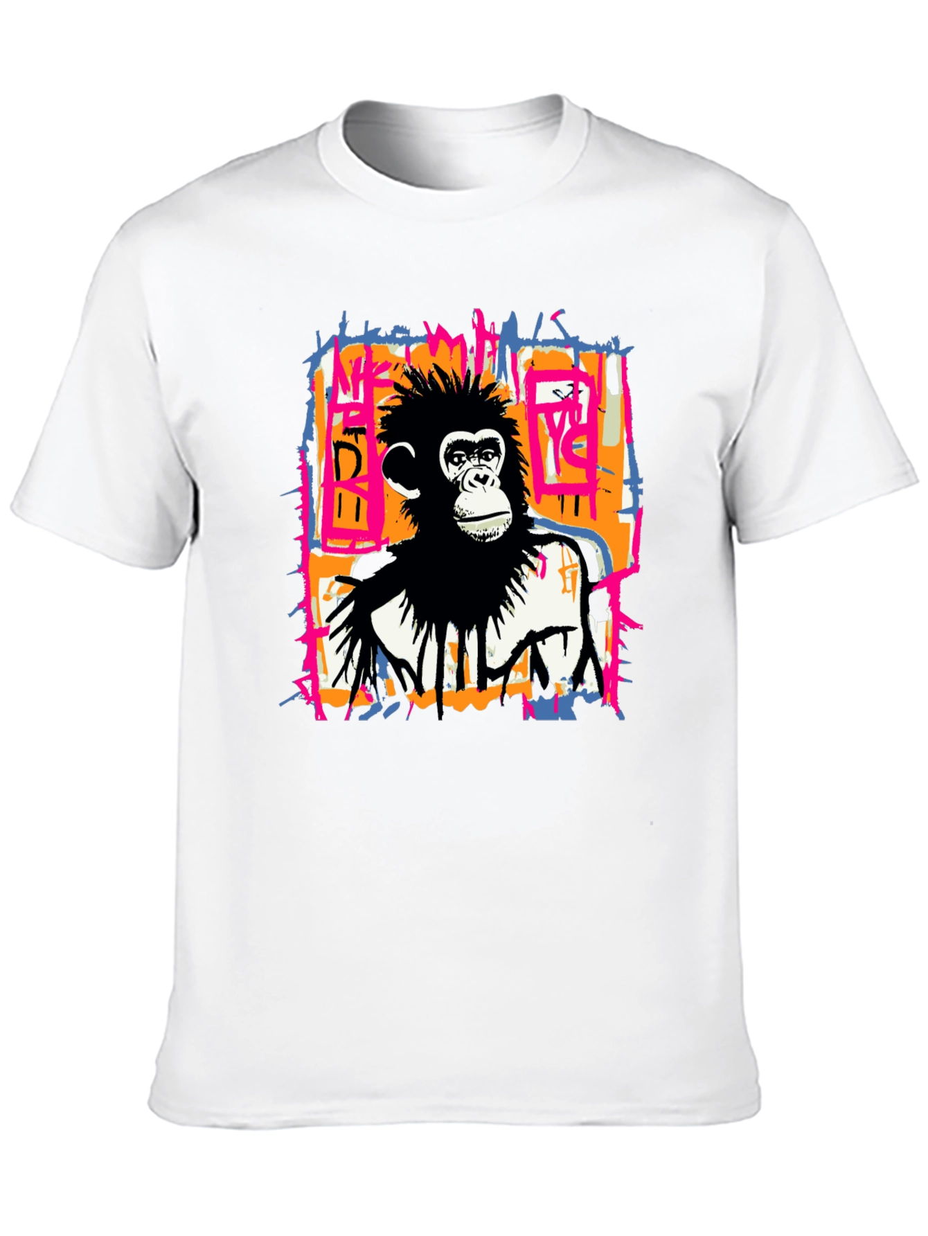 Black Abstract Monkey Graphic Tee - Black view 10