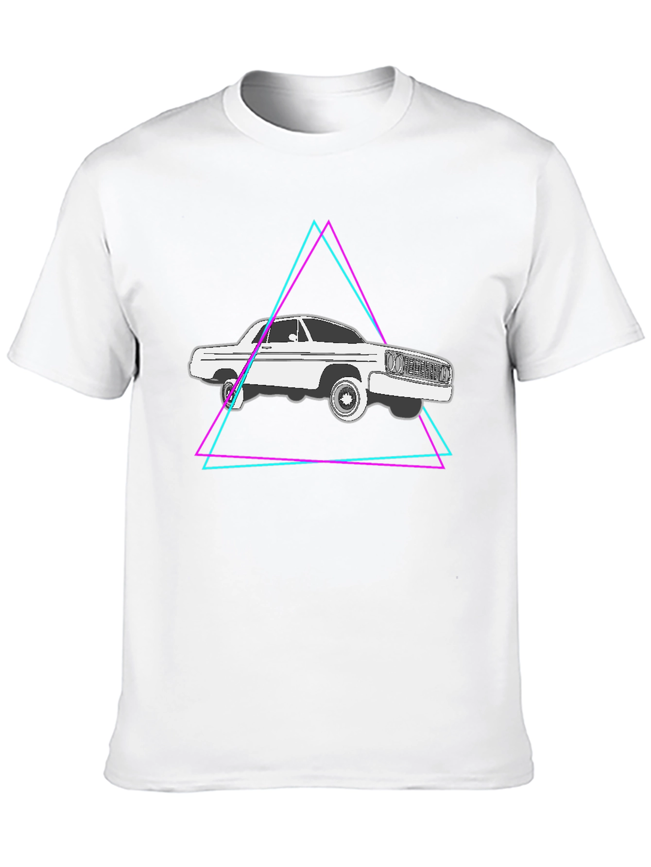 Black Retro Car Graphic Tee - Black Cotton Blend view 10