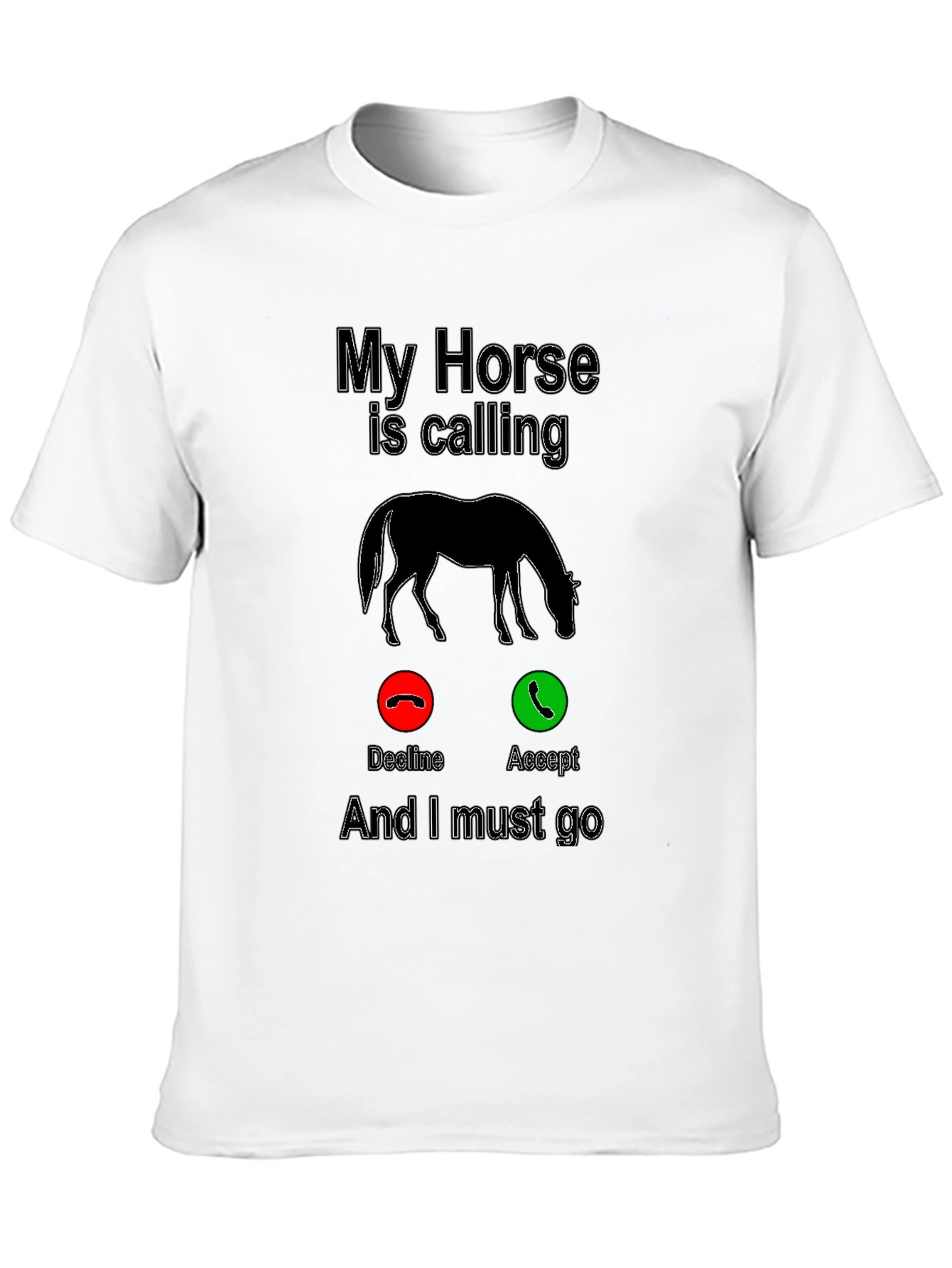 Black My Horse is Calling Funny Graphic T-Shirt view 10