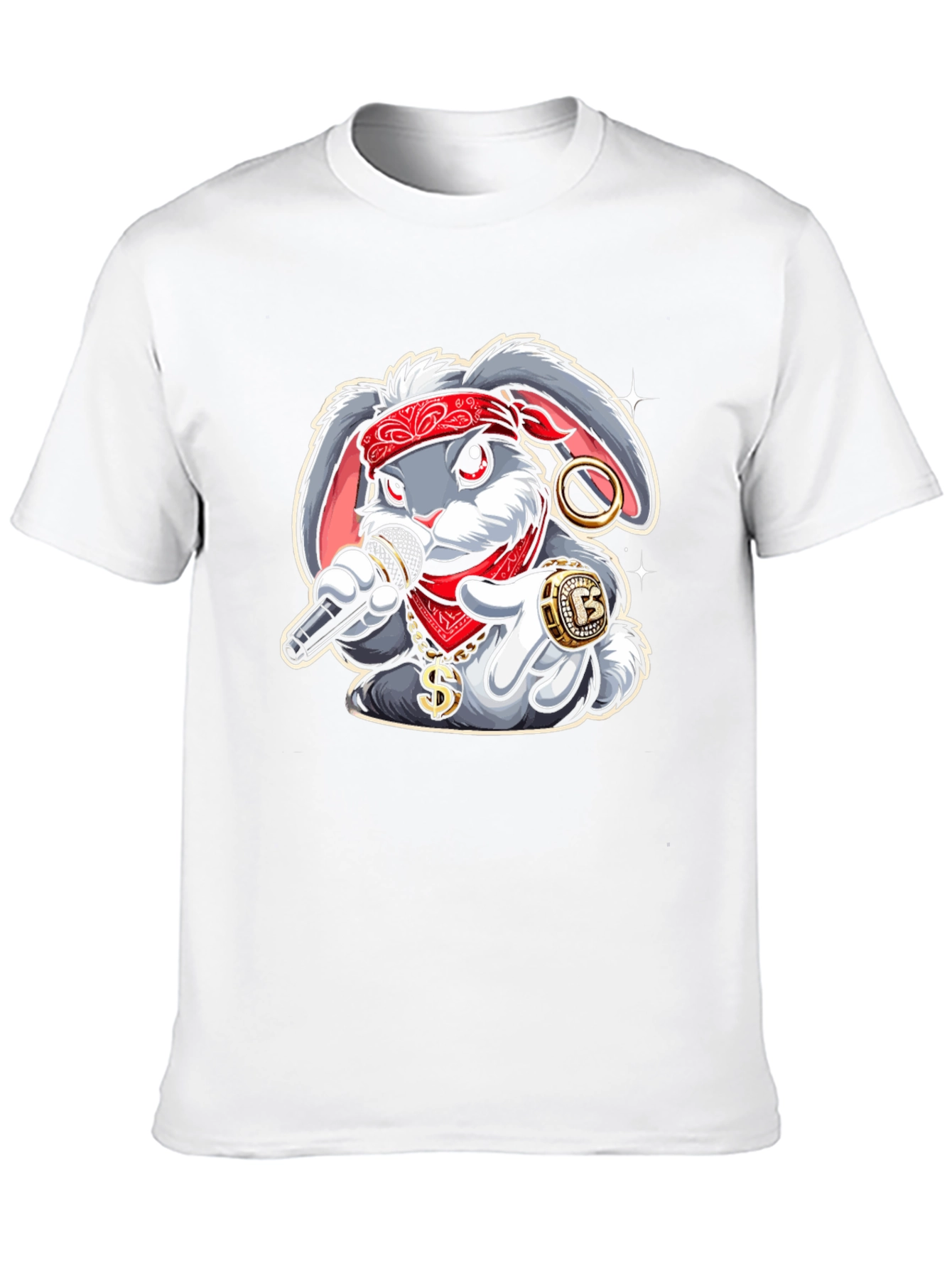 Black Rapper Rabbit Graphic Tee - Black view 10