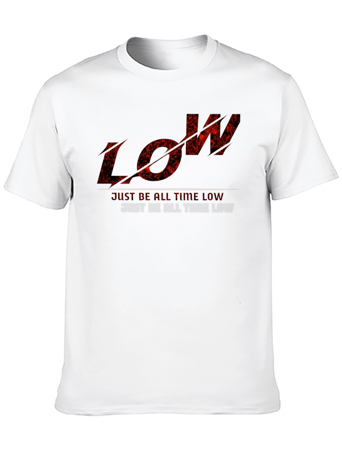 Black Men's Black T-Shirt with "LOW" Graphic Print view 10
