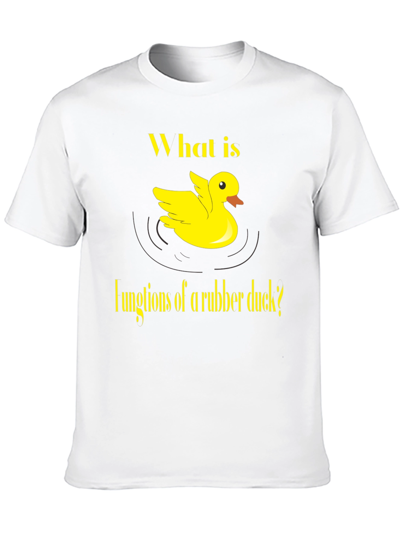 Black Rubber Duck Functions T-Shirt - Quirky Yellow Duck Design view 10