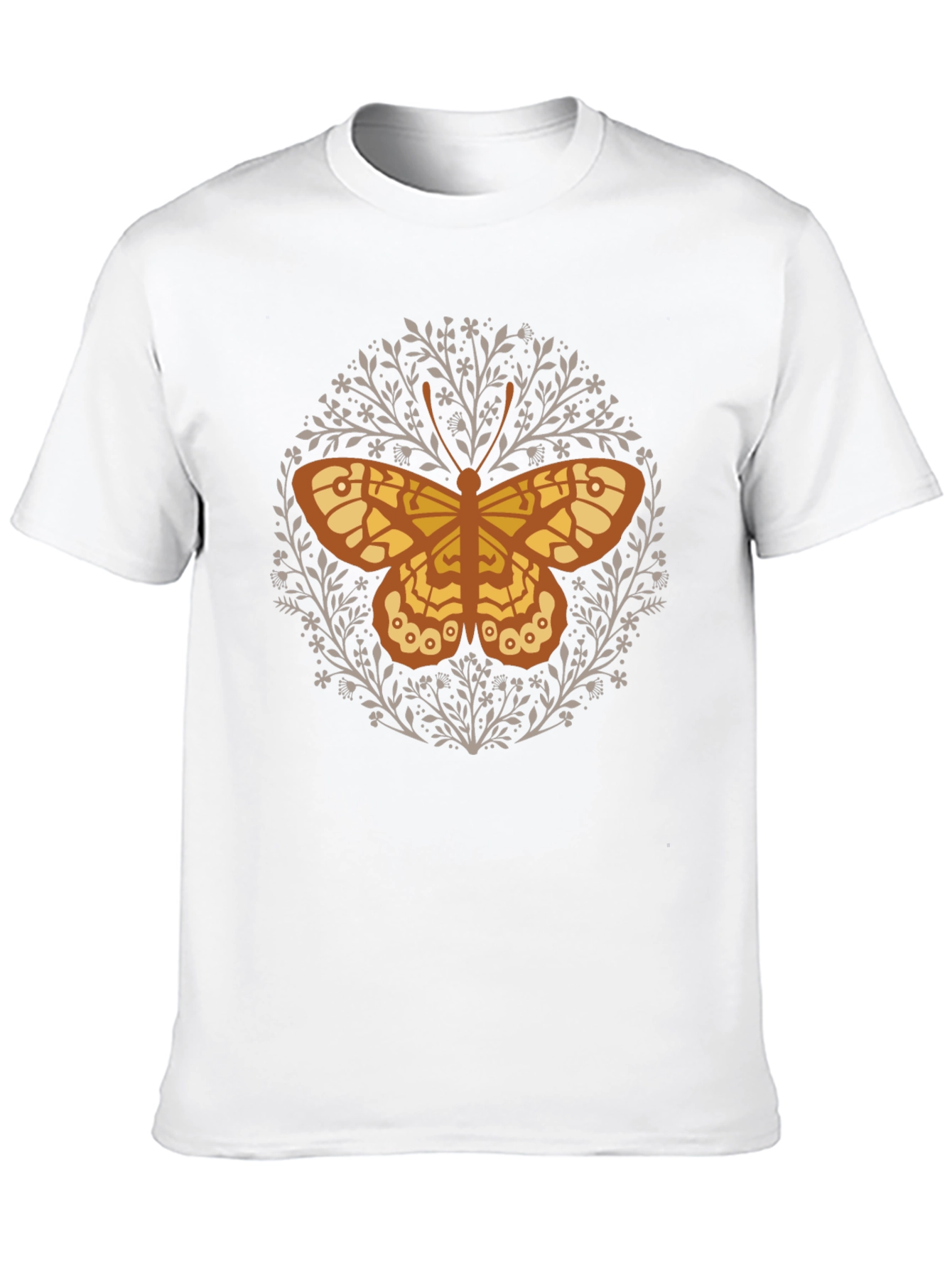 Black Butterfly Floral Graphic Tee - Black Cotton T-Shirt view 10