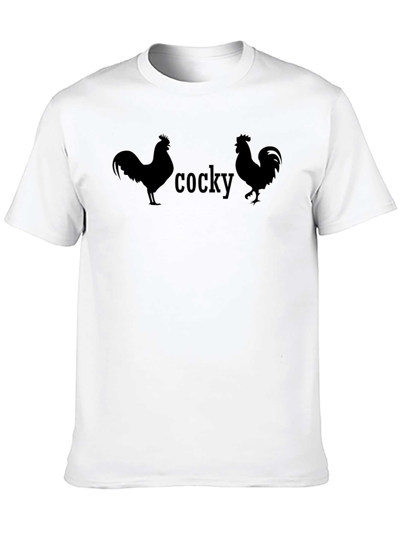 Black Cocky Rooster Graphic Tee - Funny Humor view 10