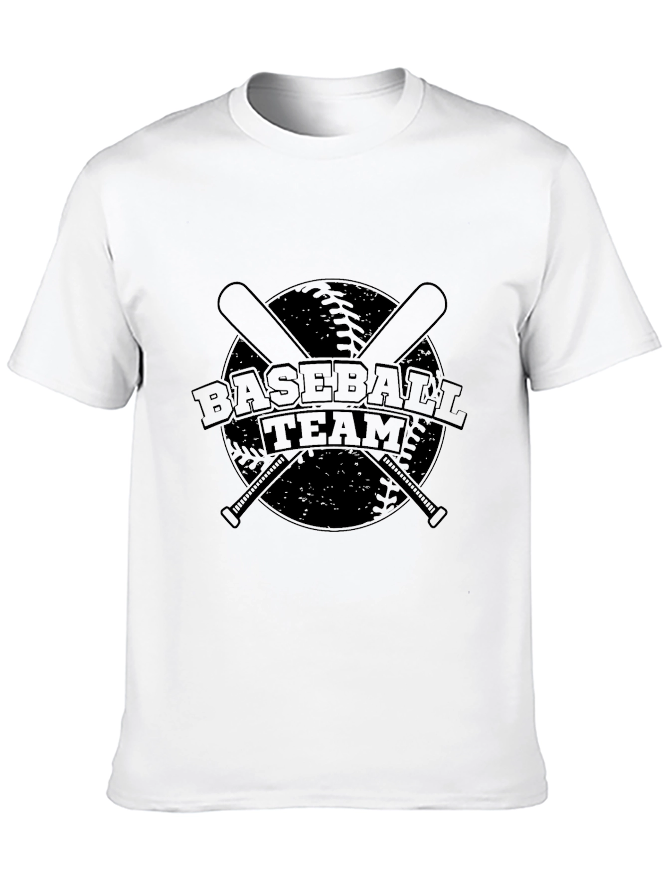 Black Baseball Team Graphic T-Shirt - Black Cotton Tee view 10
