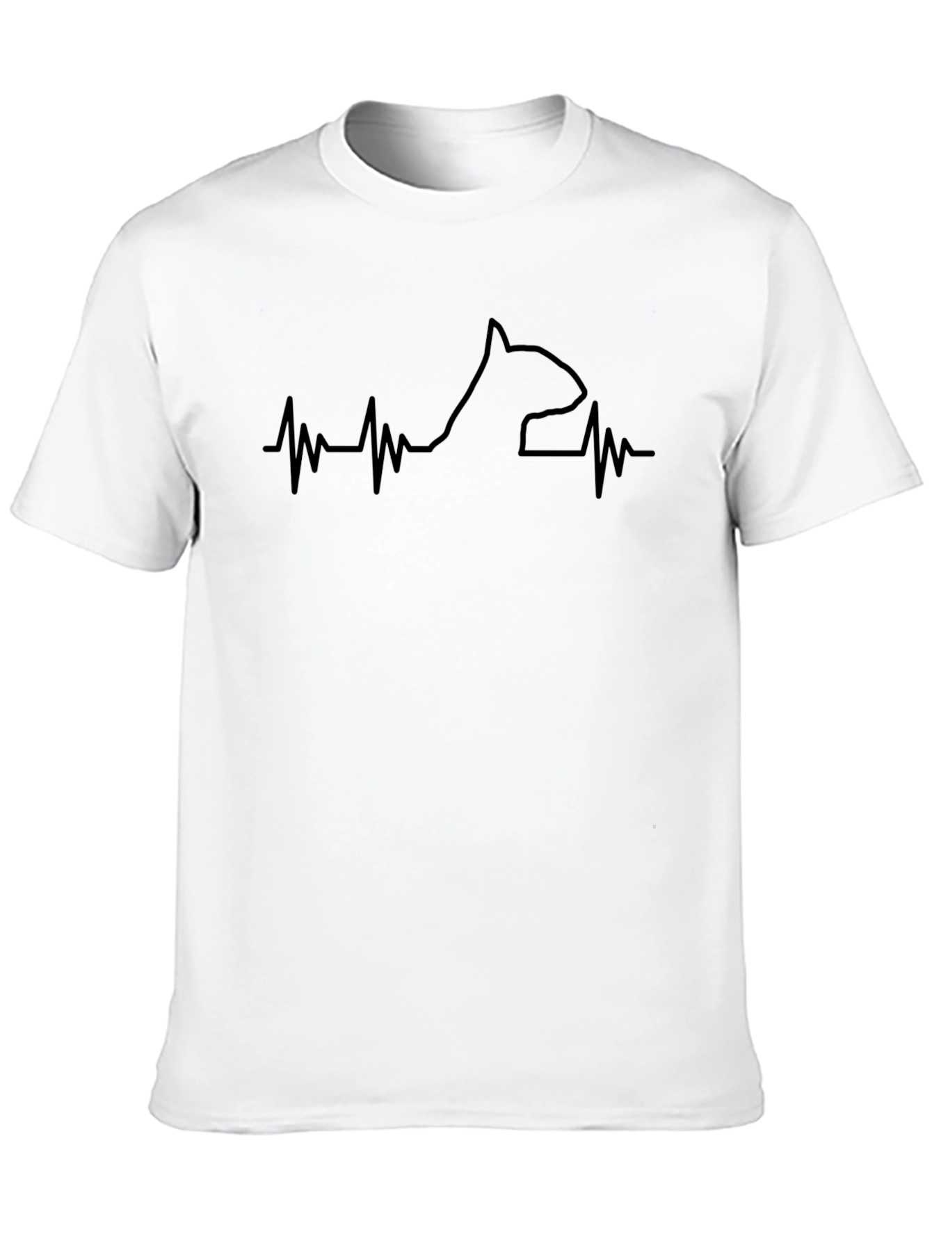 Black Dog Breed Heartbeat T-Shirt - Black view 10