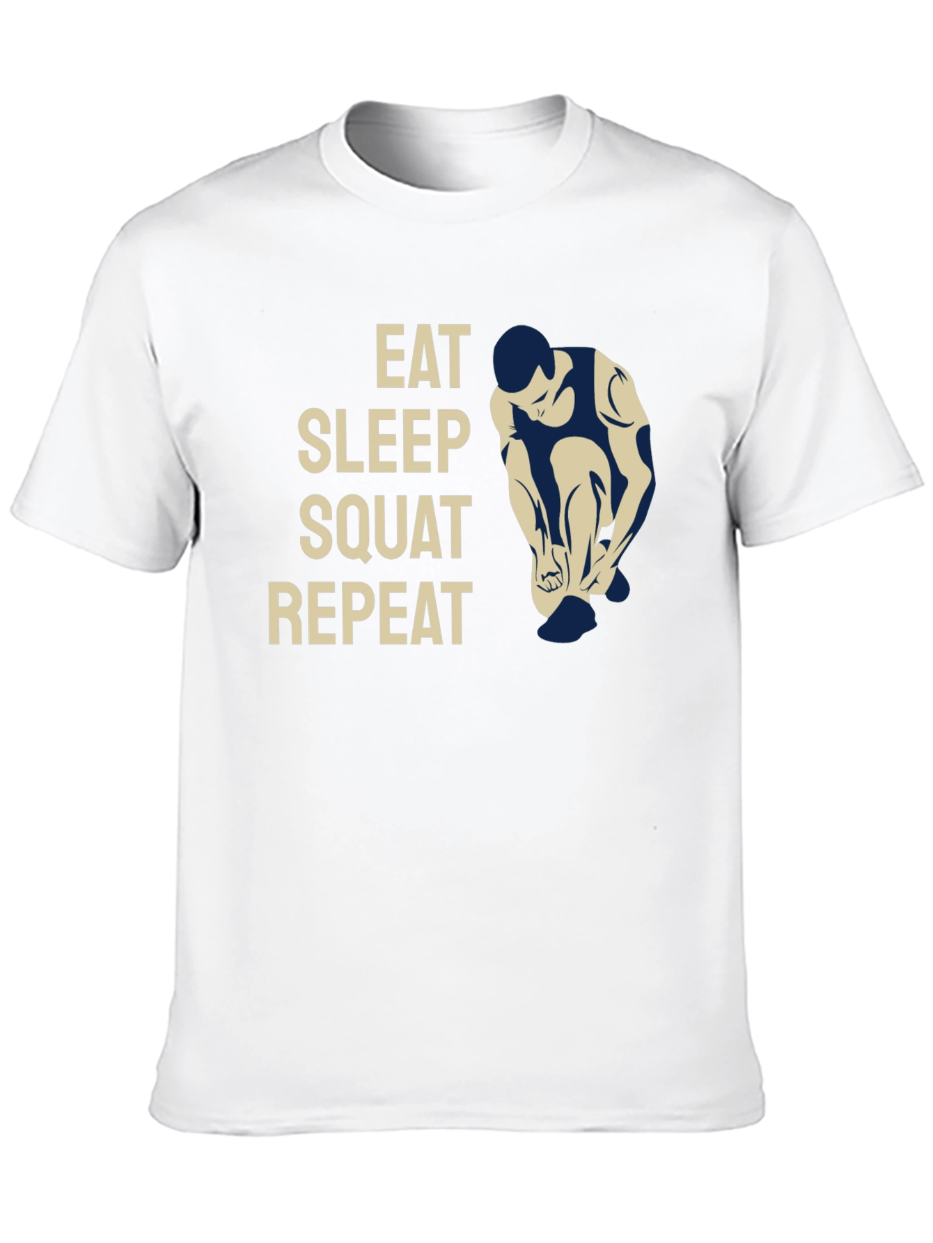 Black Eat Sleep Squat Repeat Gym Workout T-Shirt view 10
