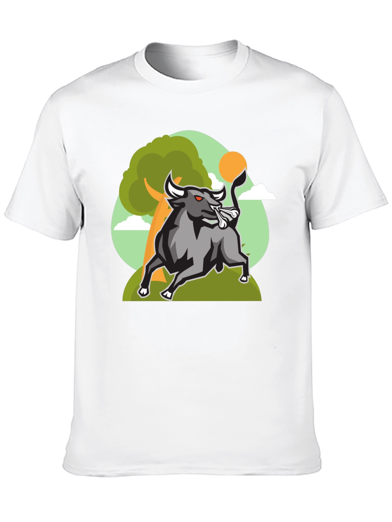 Black Bull Graphic Tee - Black Cotton Shirt view 10