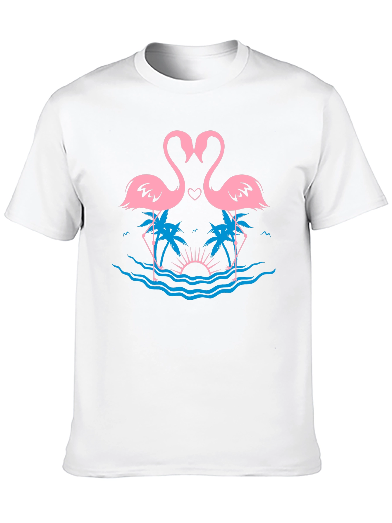 Black Tropical Flamingo Love T-Shirt view 10