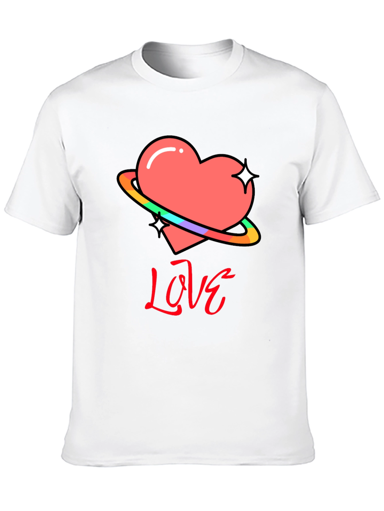 Black Love Heart Graphic T-Shirt - Black view 10