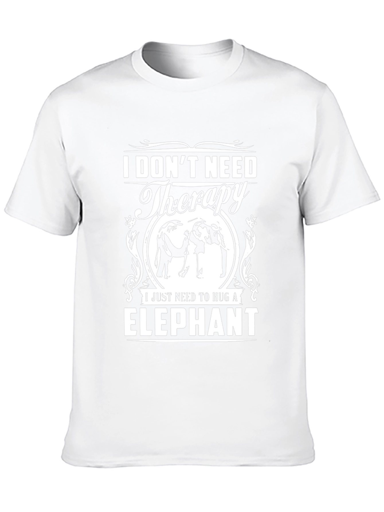 Black Elephant Hug Therapy Graphic T-Shirt view 10