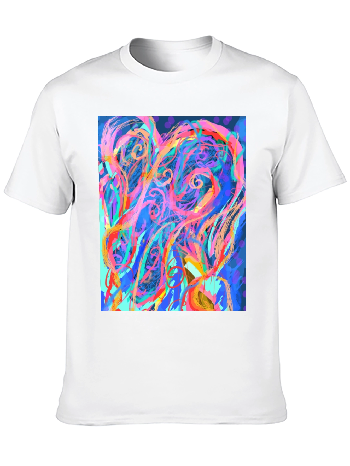 Black Abstract Art Graphic Print Black T-Shirt view 10