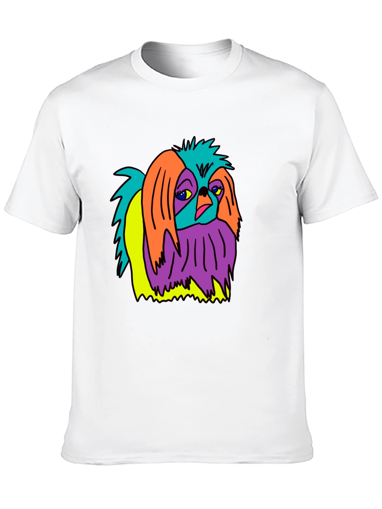 Black Funky Dog Graphic Tee - Black Cotton T-Shirt view 10