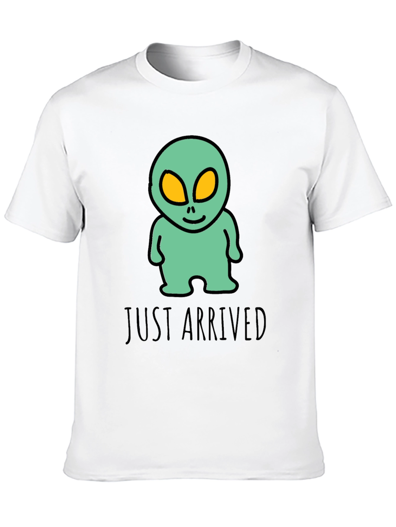 Black Just Arrived Alien Graphic Tee - Black Cotton T-Shirt view 10