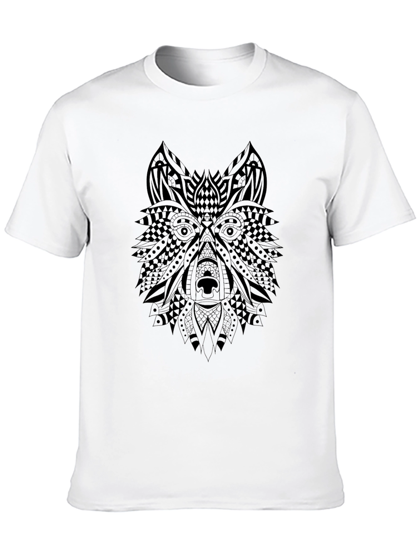 Black Wolf Graphic Print Black T-Shirt view 10
