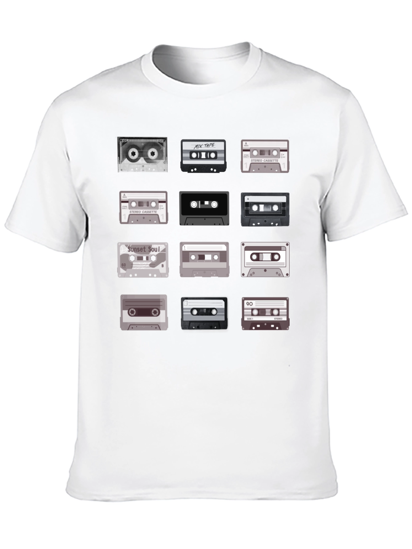 Black Retro Cassette Tape Graphic Tee - Music Lover T-Shirt view 10