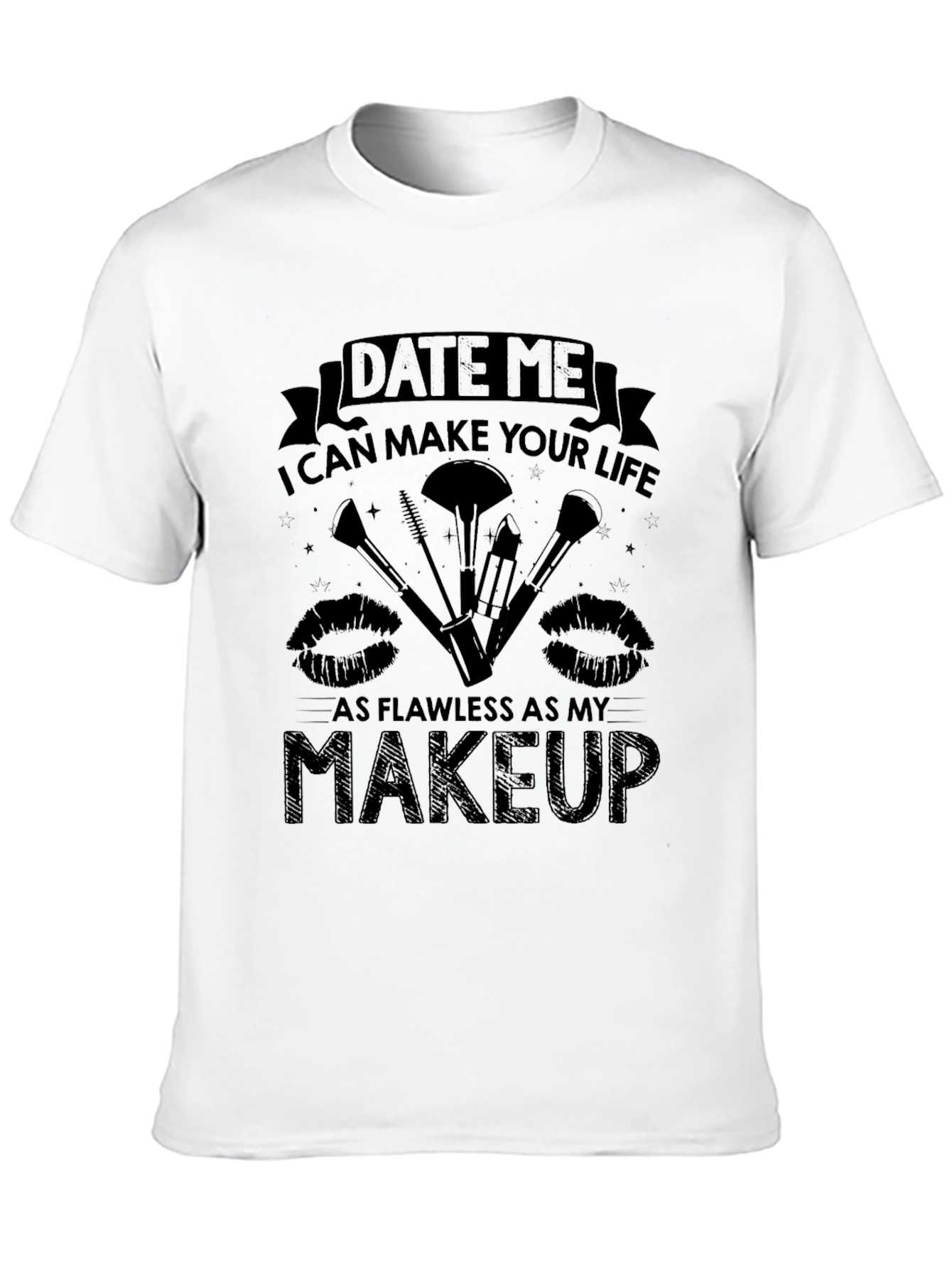 Black Date Me Makeup T-Shirt - Flawless Life view 10