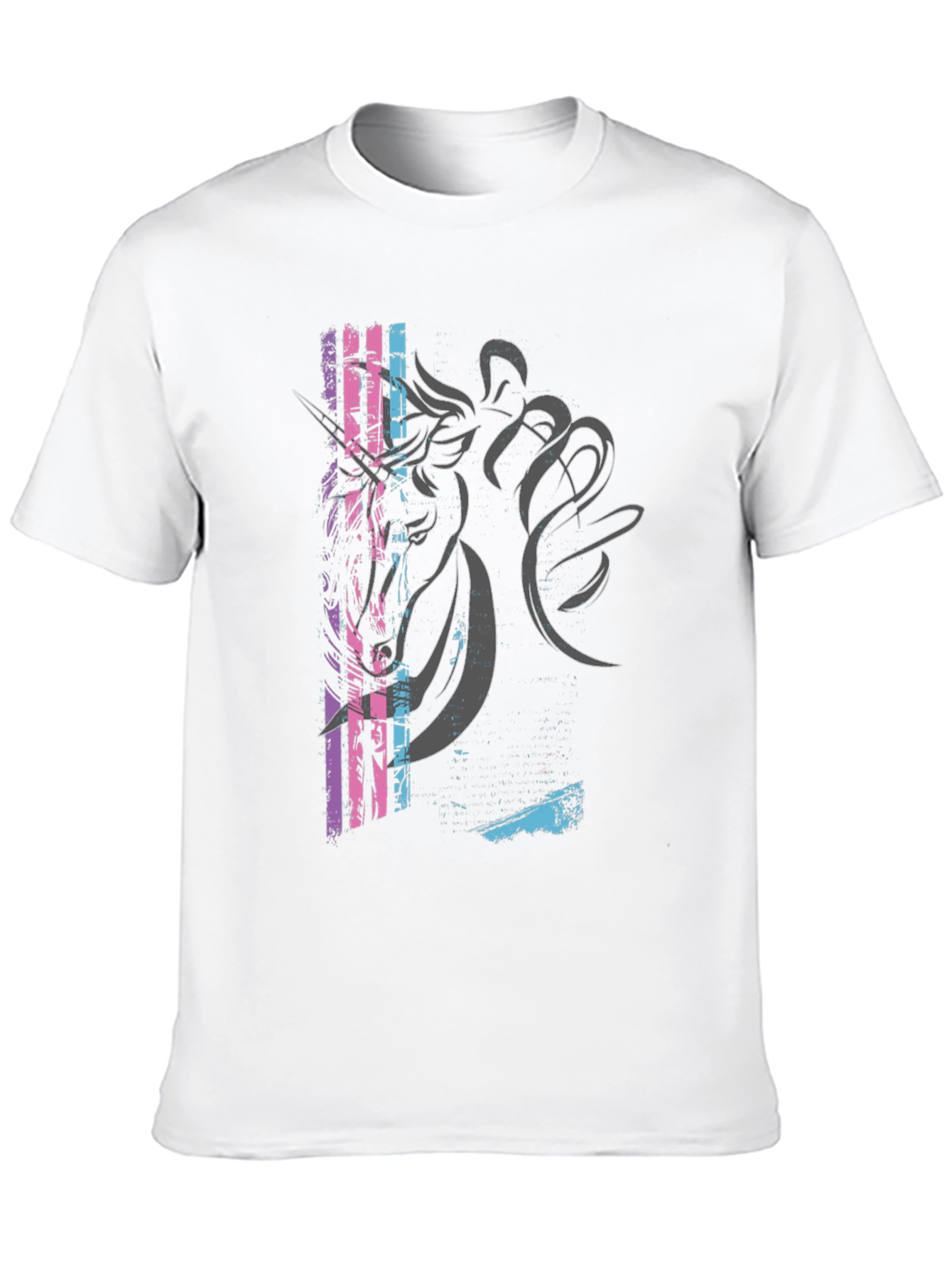 Black Unicorn Graphic Print Black T-Shirt view 10