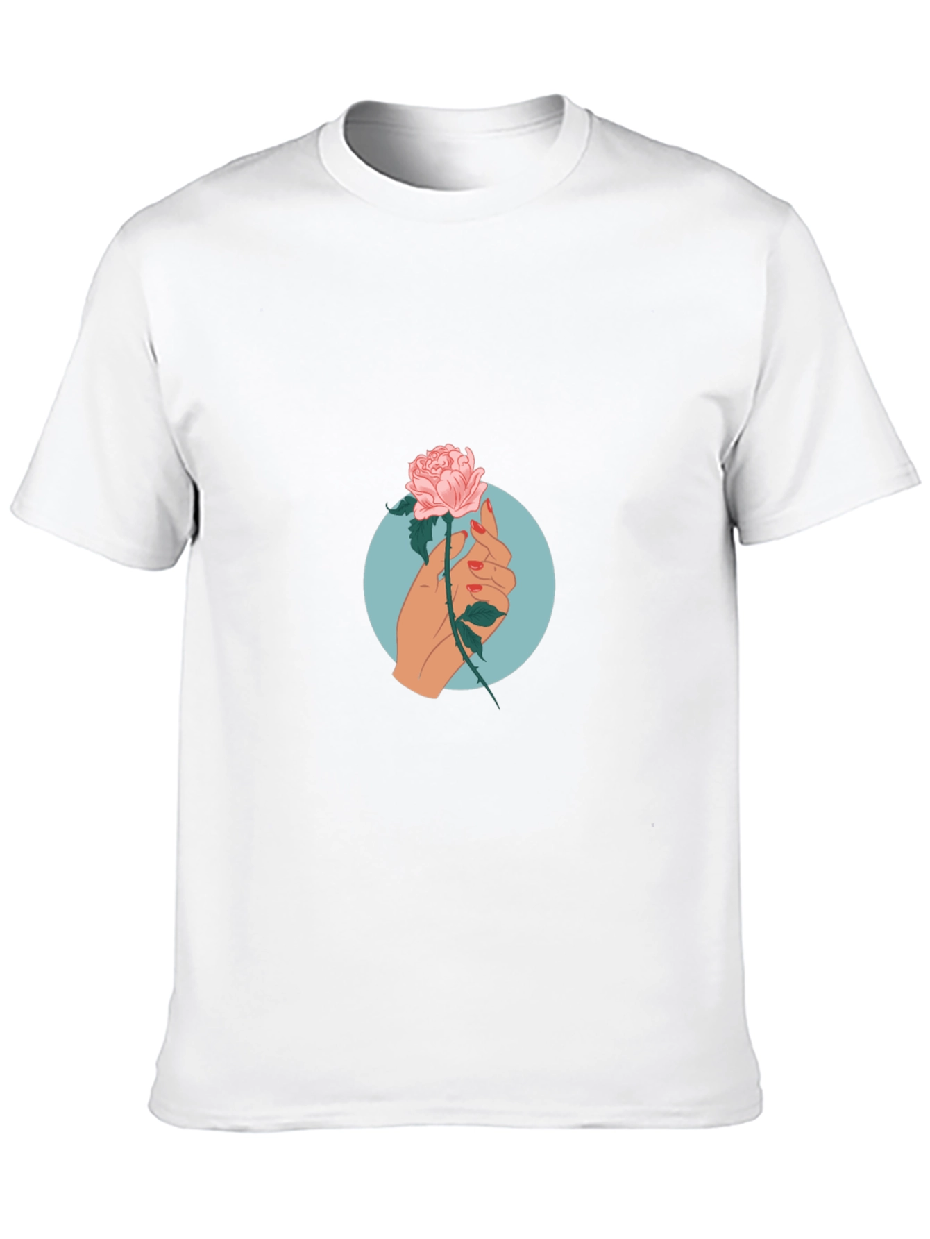 Black Rose Hand Graphic Print Tee - Casual Black T-Shirt view 10