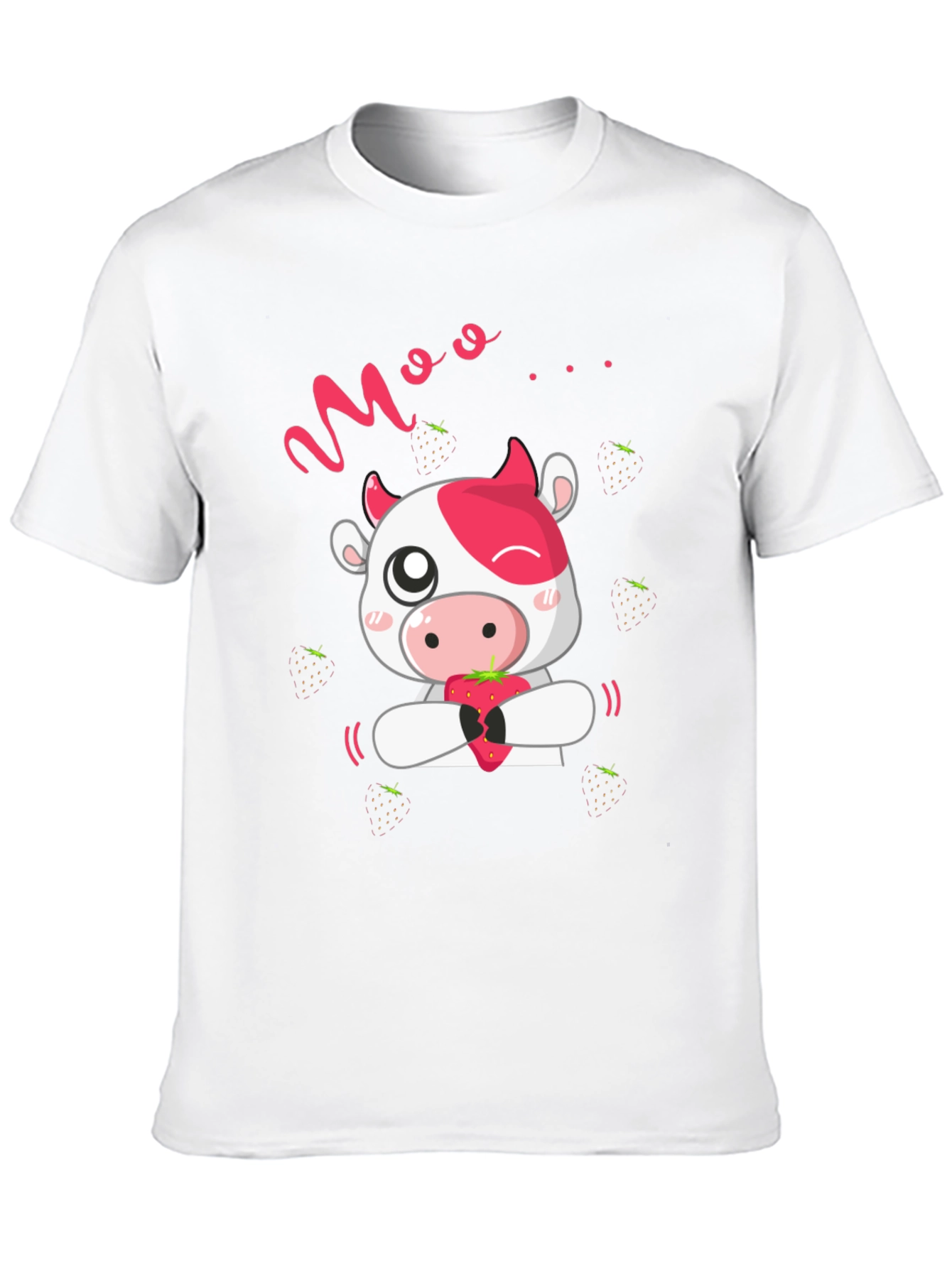 Black Moo Strawberry Cow Black T-Shirt view 10