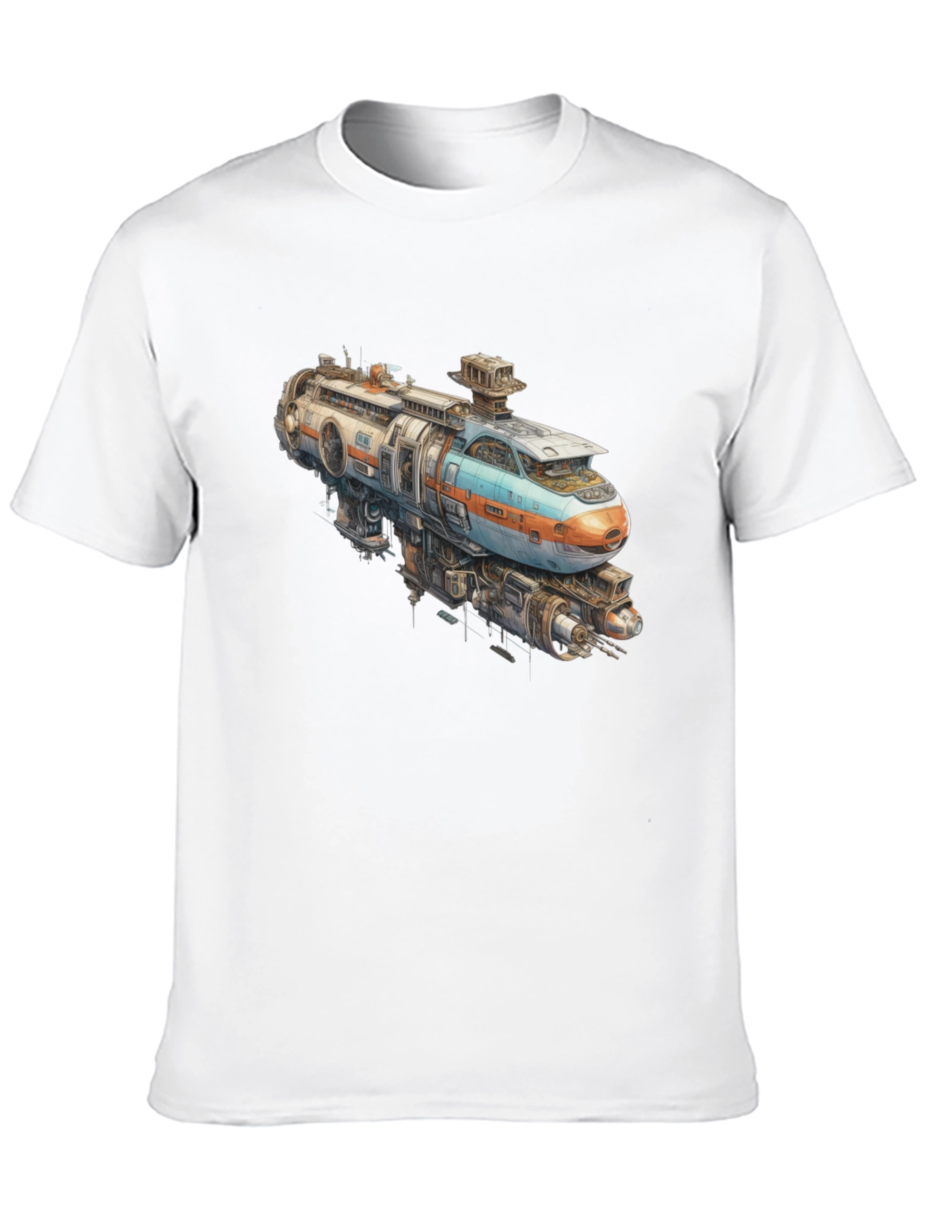 Black Futuristic Train Graphic Tee - Sci-Fi Style view 10