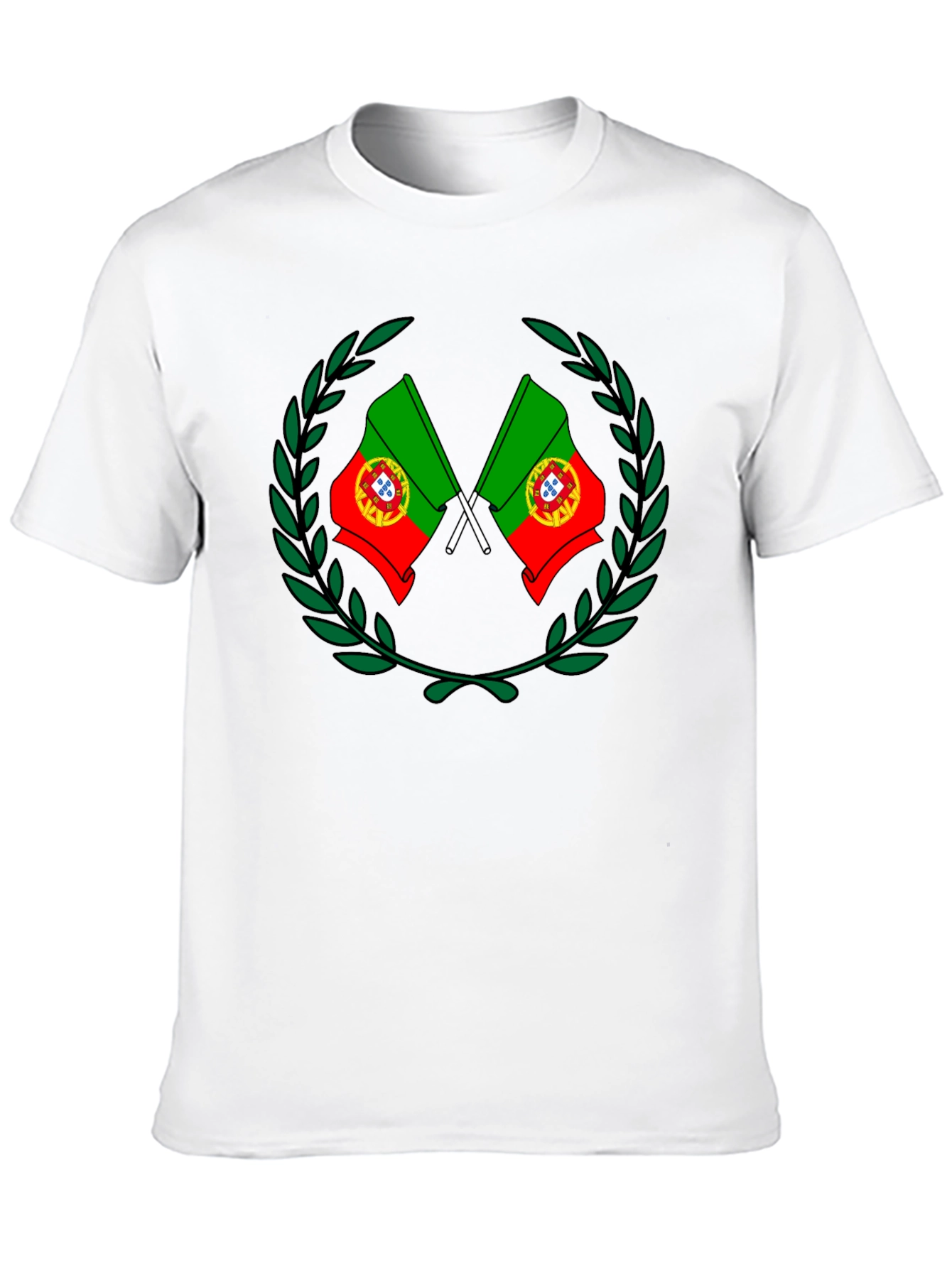 Portugal Flag Laurel Wreath Graphic Tee - 10