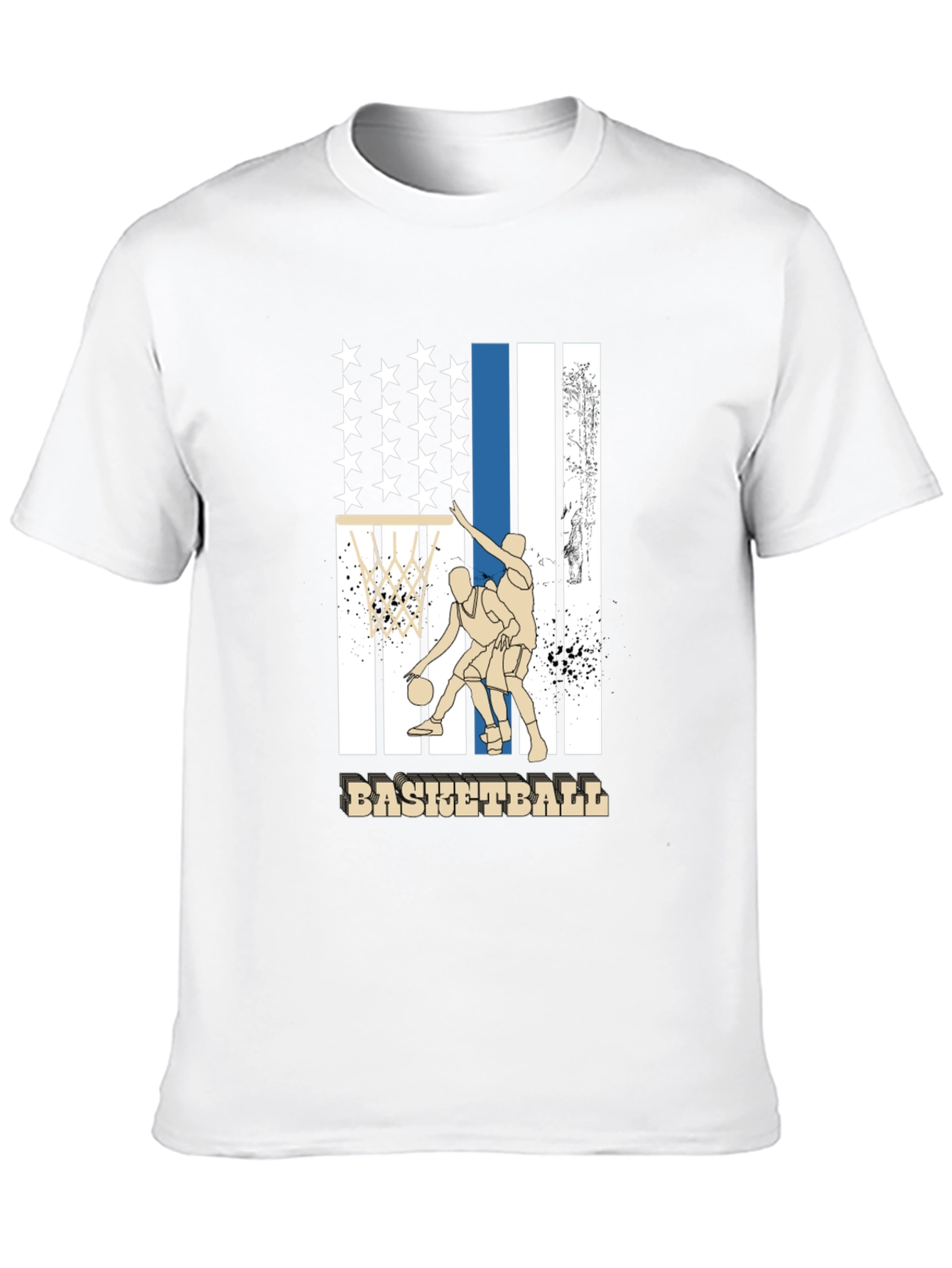 Black Basketball USA Flag Graphic T-Shirt view 10