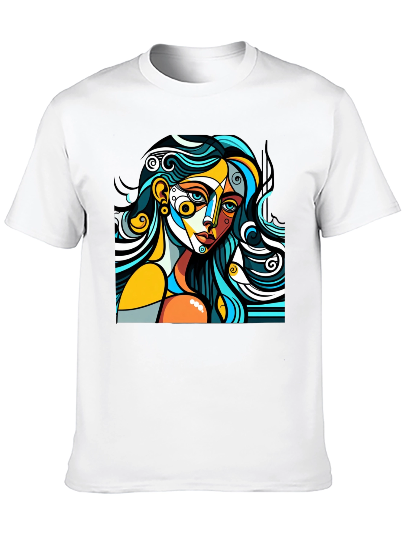 Black Abstract Art Woman Graphic Tee - Modern Style view 10