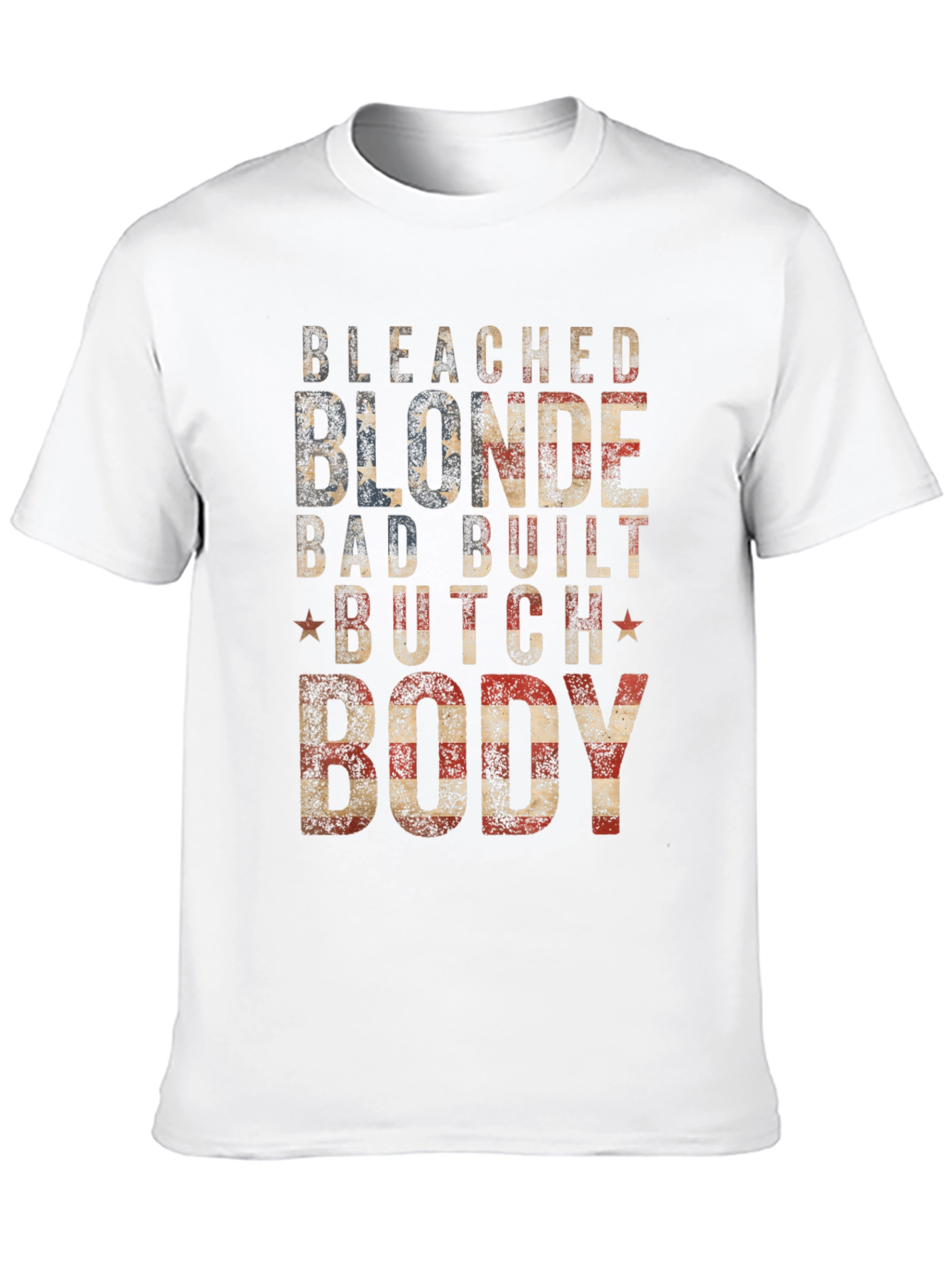 Black Bleached Blonde Body Graphic Tee - Patriotic USA T-Shirt view 10