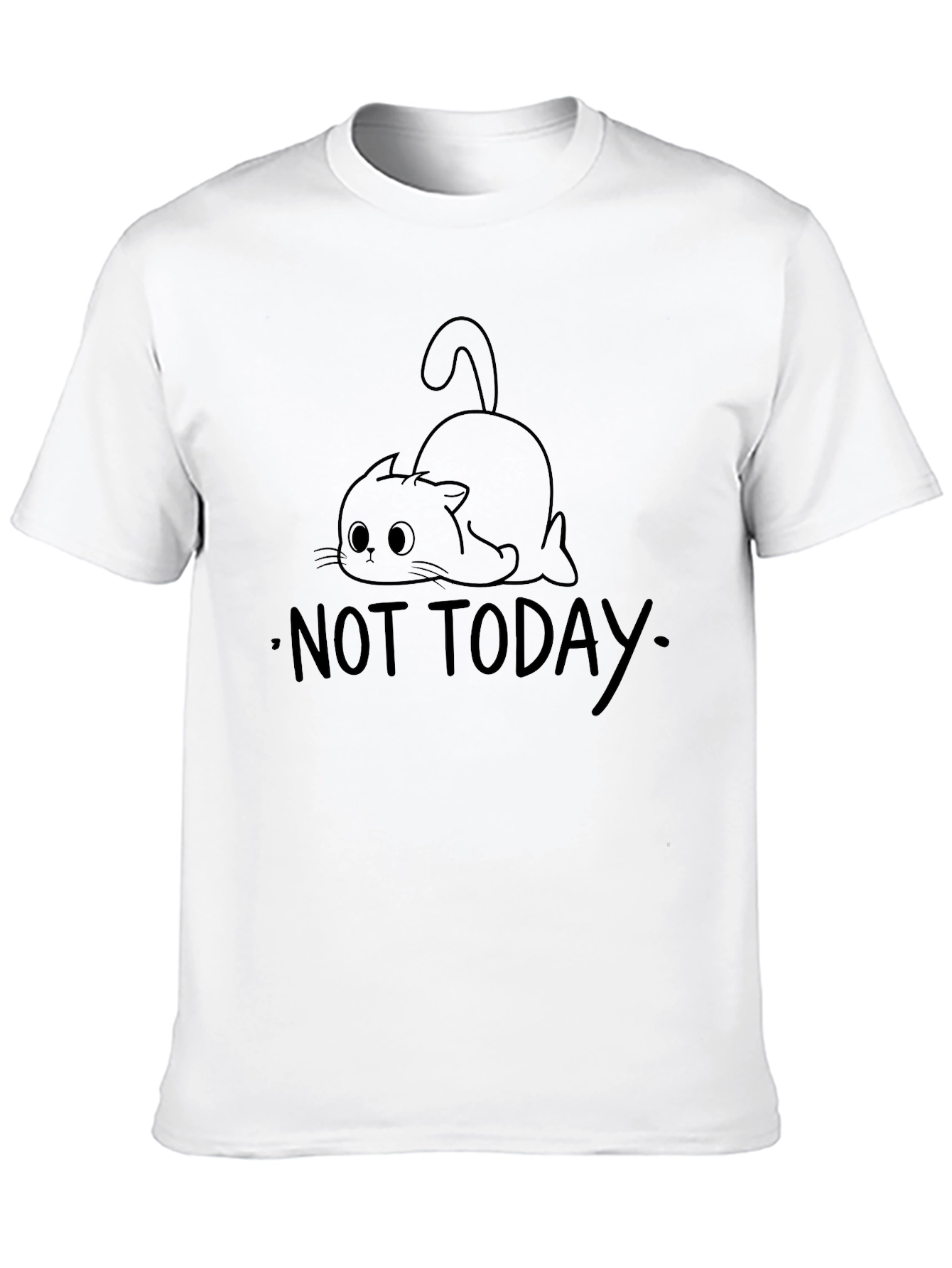 Black Not Today Cat T-Shirt - Unisex Black Graphic Tee view 10