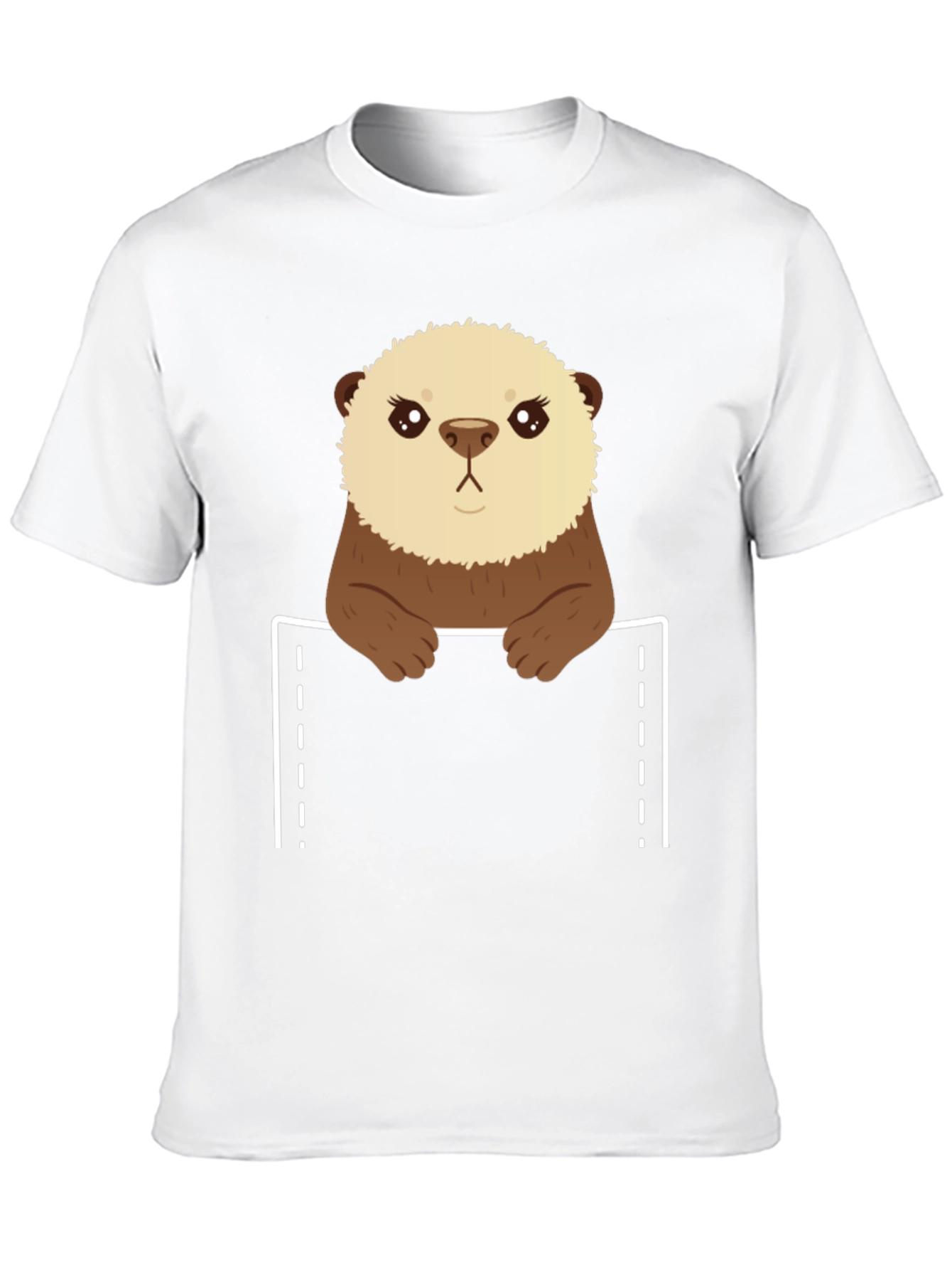 Black Otter Pocket T-Shirt - Cute Animal Tee view 10