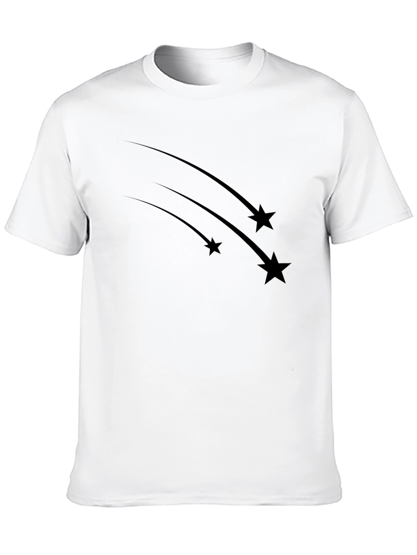 Black Men's Black Shooting Stars Graphic Tee view 10