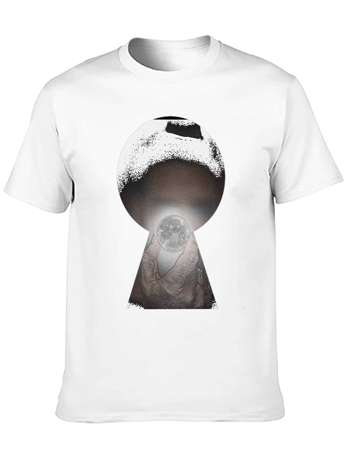 Black Mystic Moon Keyhole Graphic Tee - Black view 10