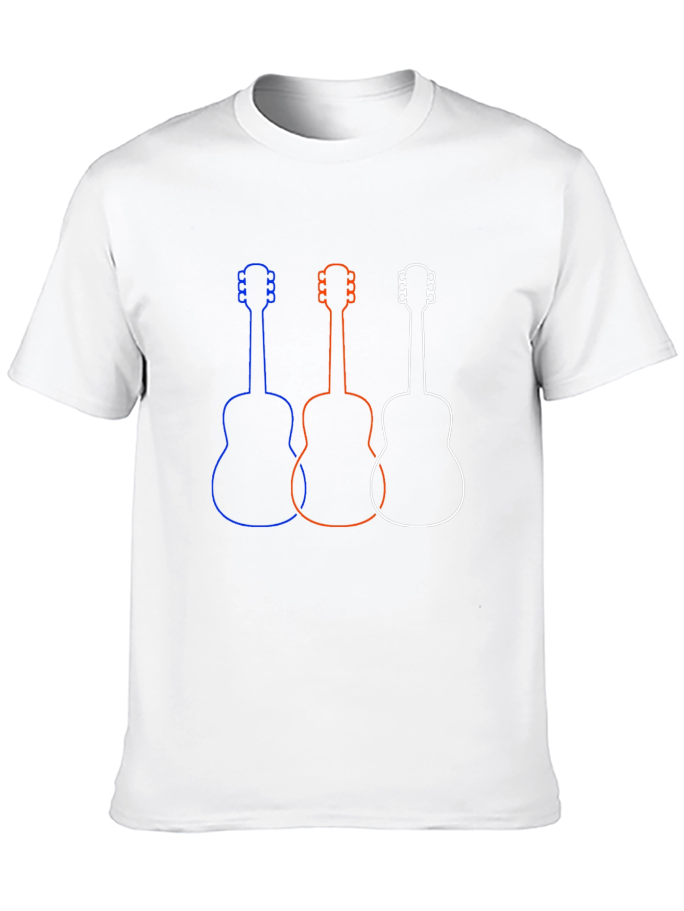 Black Guitar Trio Graphic T-Shirt - Casual Cotton Tee view 10