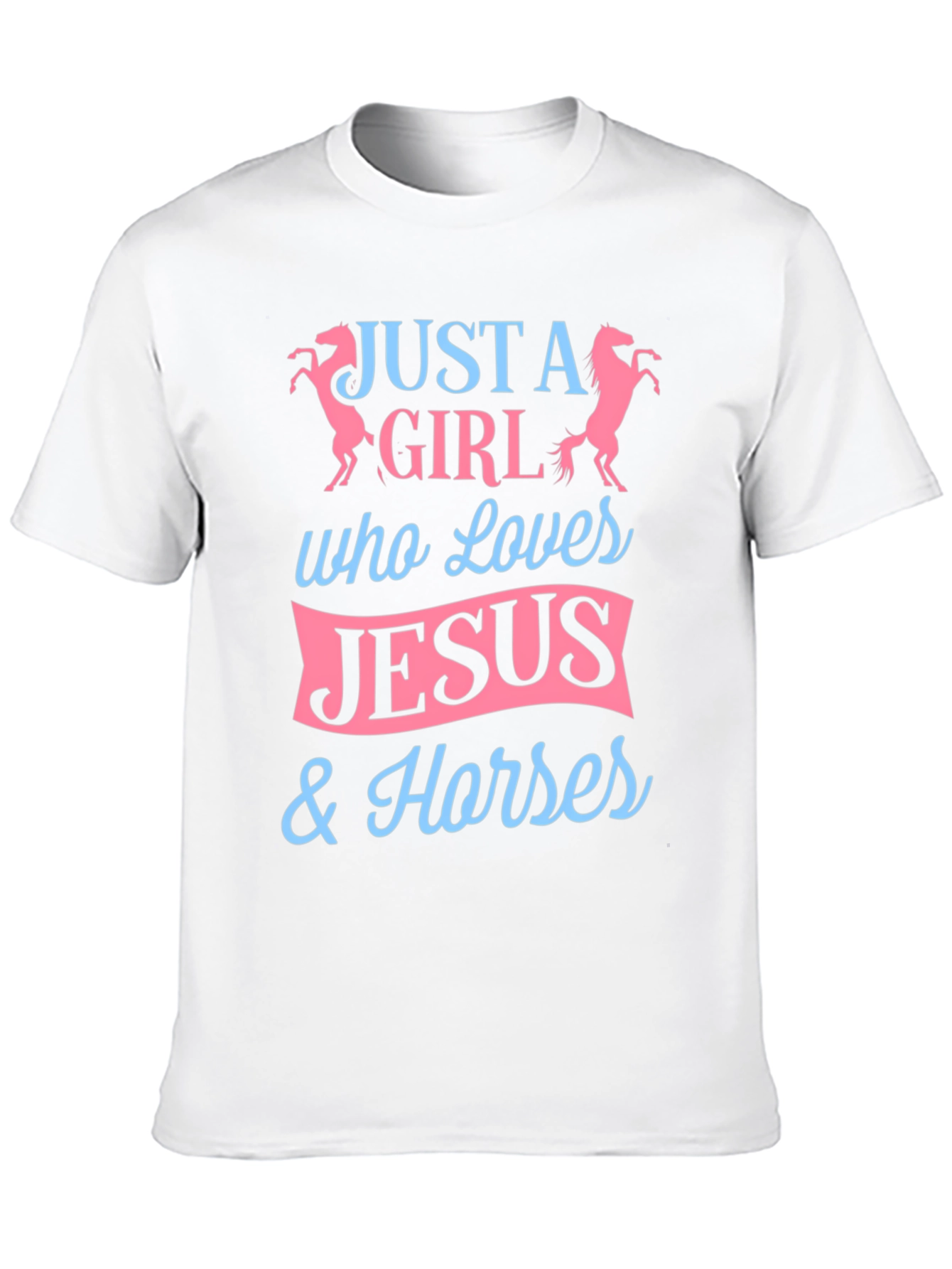 Black Just A Girl Who Loves Jesus and Horses Graphic Tee view 10