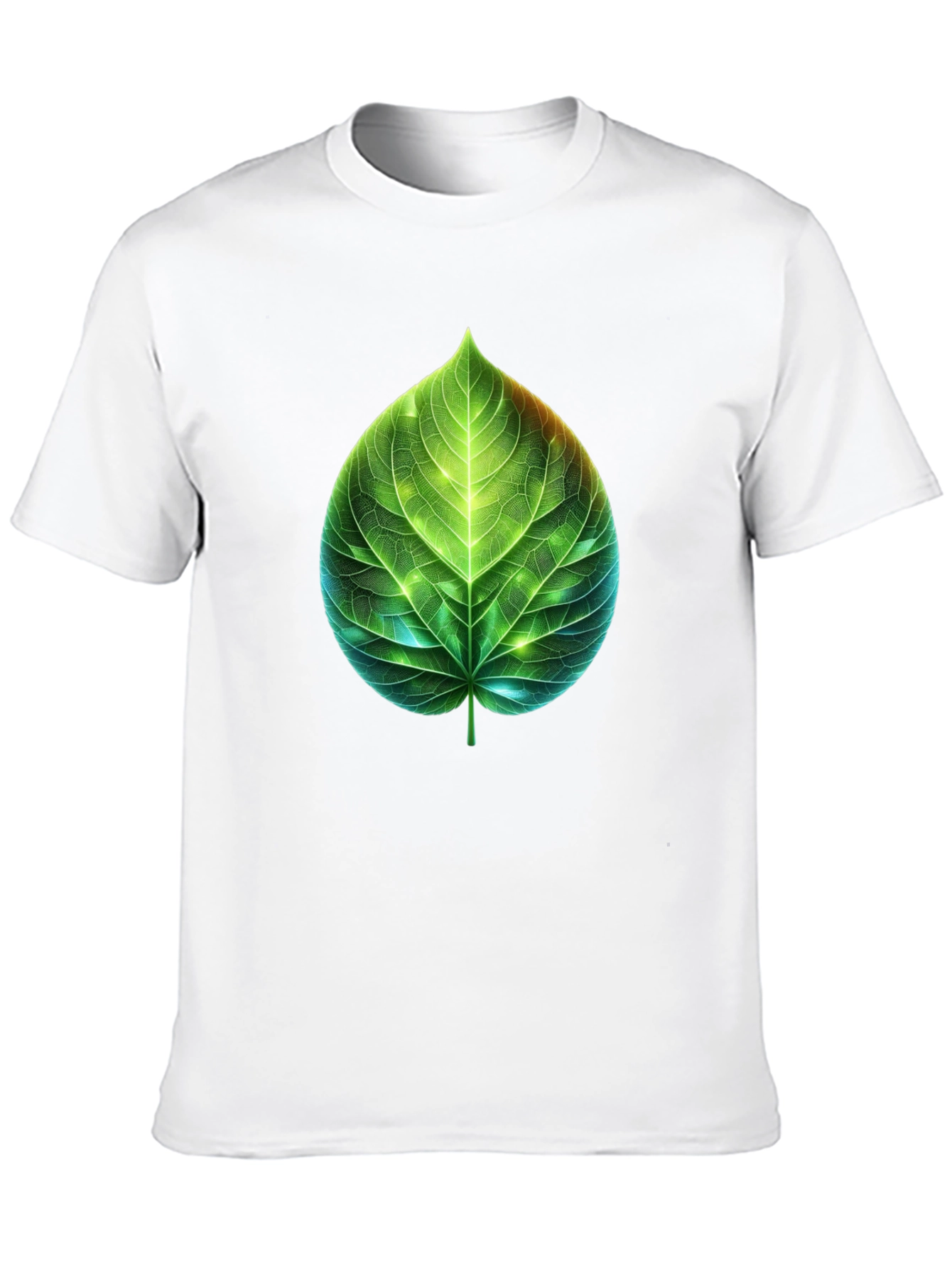 Black Leaf Design Graphic Tee - Nature Inspired T-Shirt view 10
