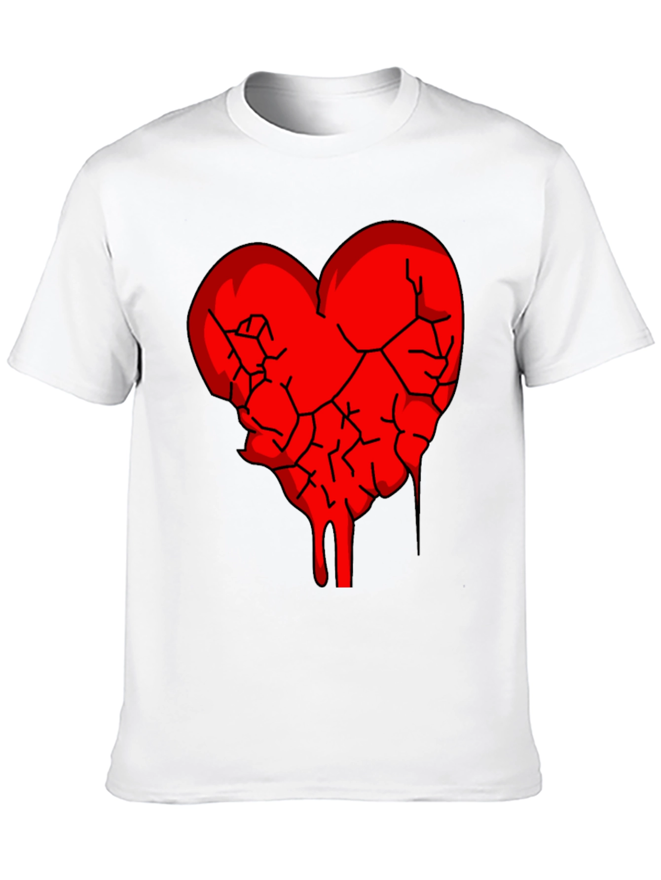 Black Broken Heart Graphic Tee - Black Cotton Blend view 10