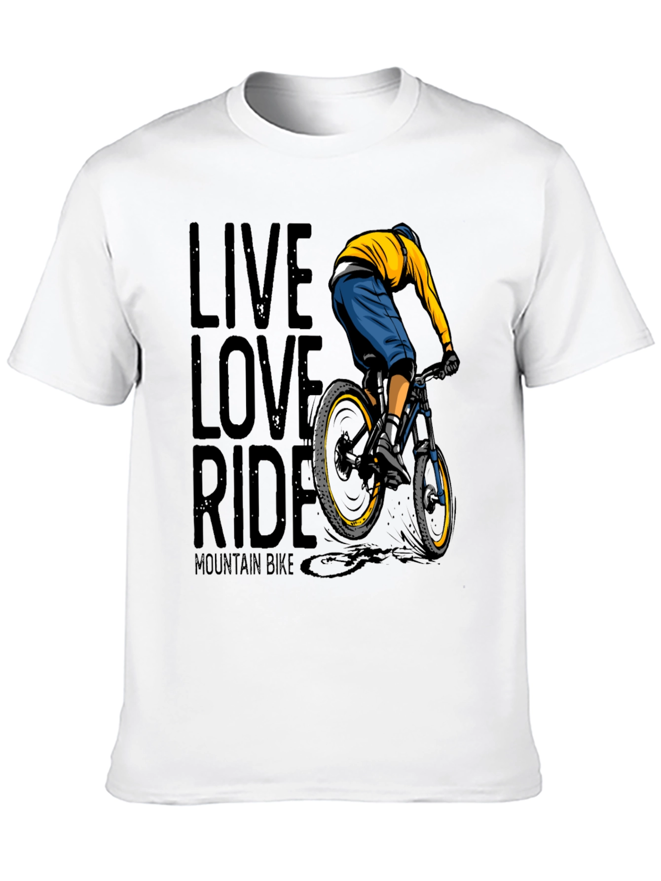 Black Live Love Ride Mountain Bike Graphic T-Shirt view 10