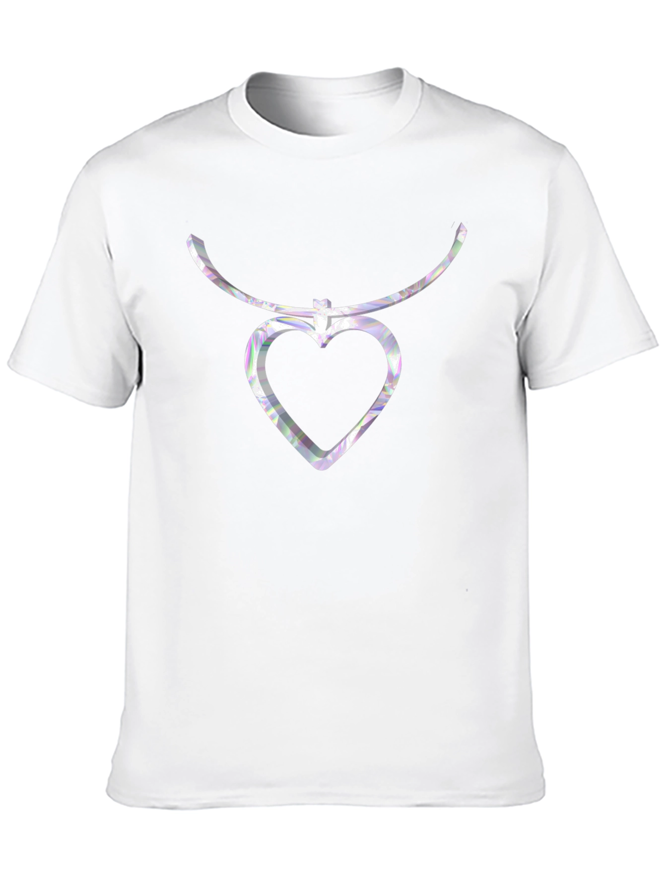 Black Heart Pendant Black Tee - Modern Minimalist Style view 10