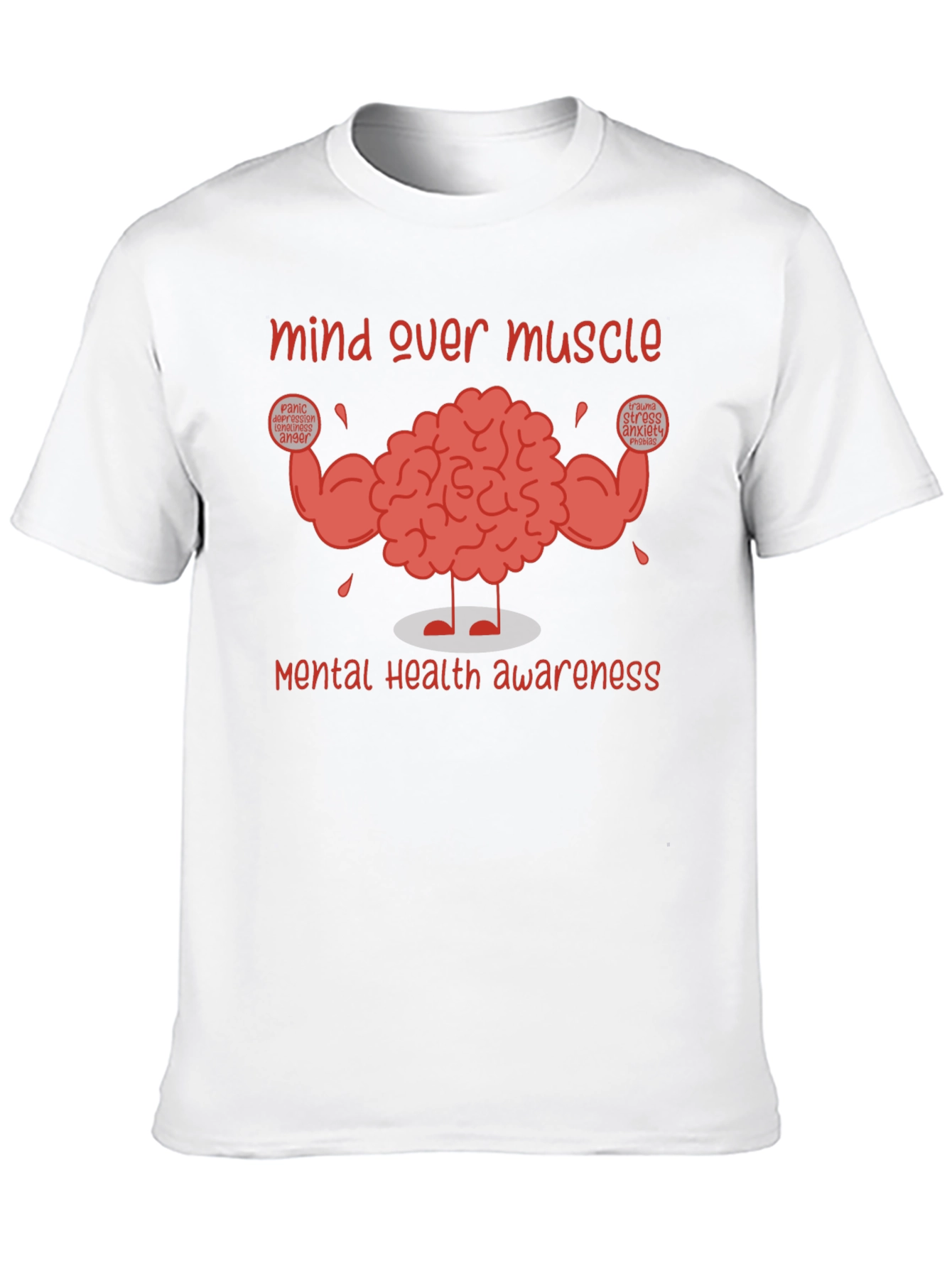 Black Mind Over Muscle Mental Health Awareness T-Shirt view 10