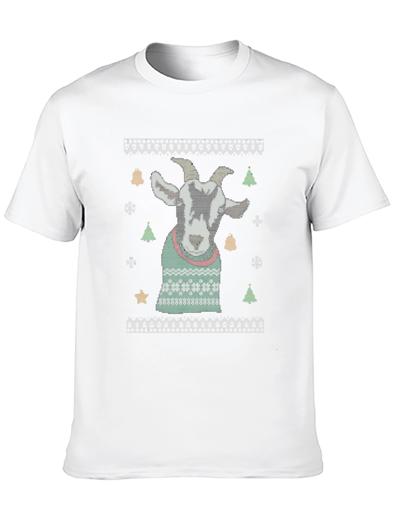 Black Goat Ugly Christmas Sweater T-Shirt view 10