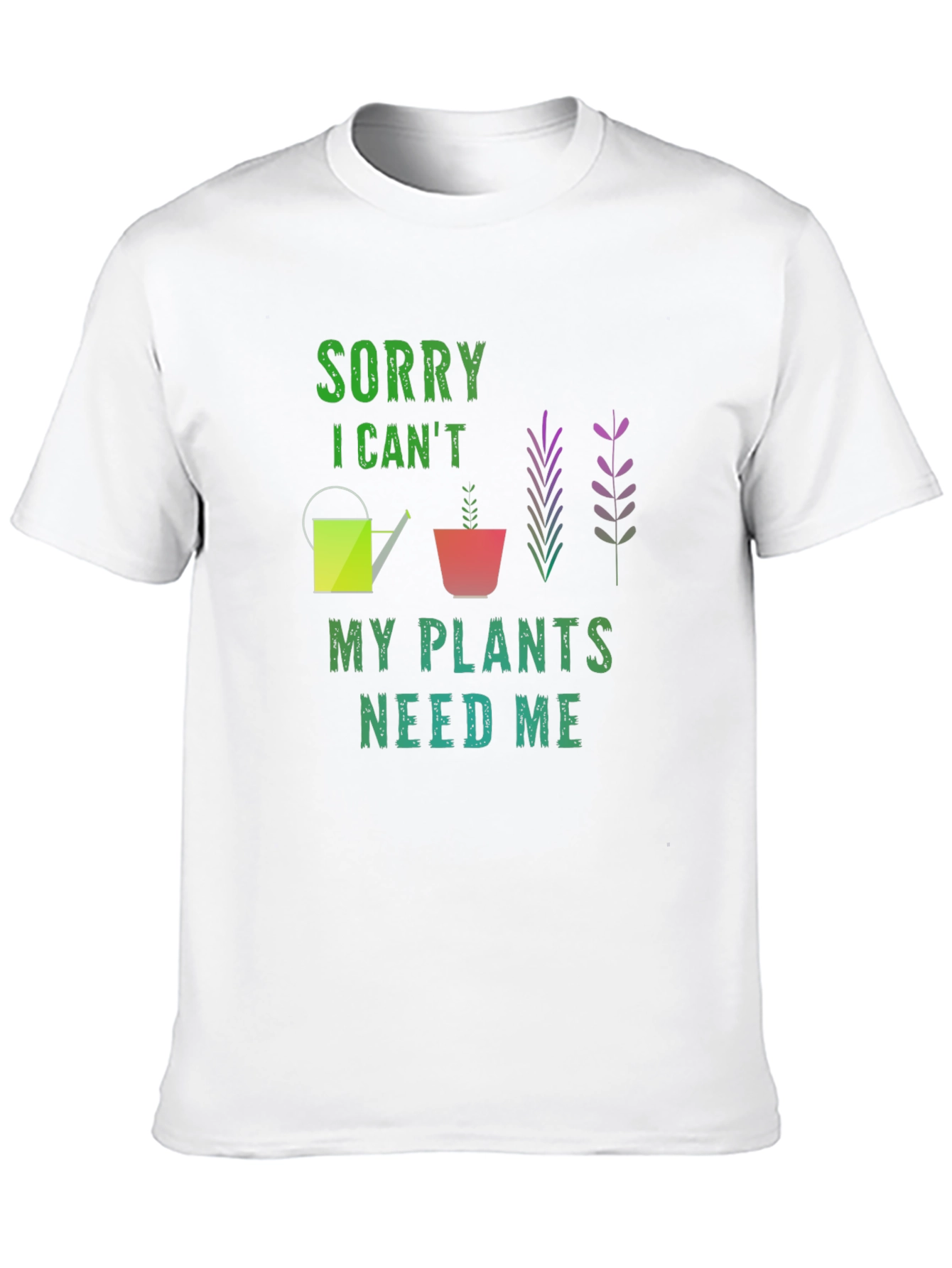 Black Sorry I Can't My Plants Need Me Black T-Shirt view 10