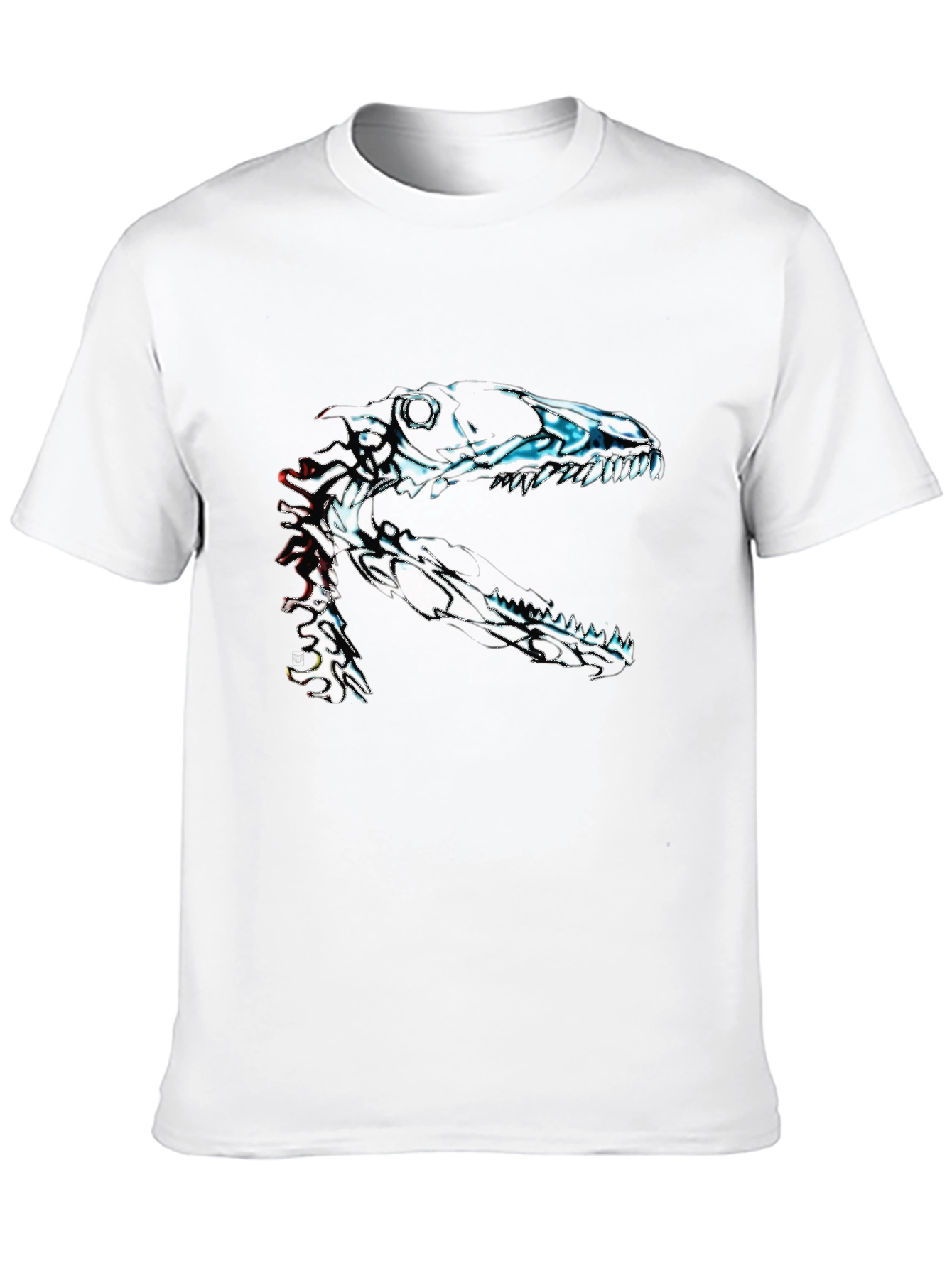 Black Dinosaur Skeleton Graphic Black T-Shirt view 10
