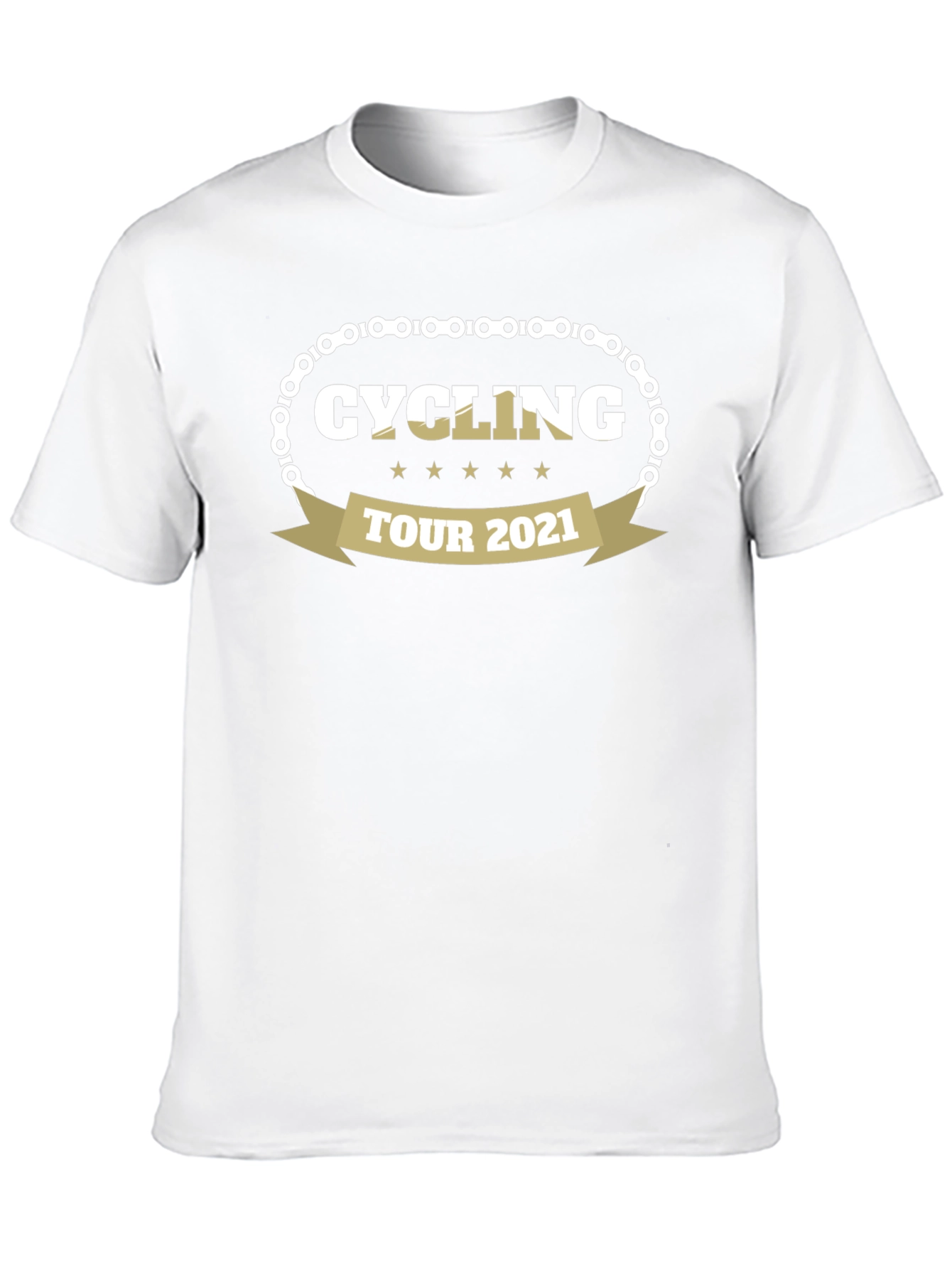 Black Cycling Tour 2021 Graphic Tee - Black Cotton T-Shirt view 10